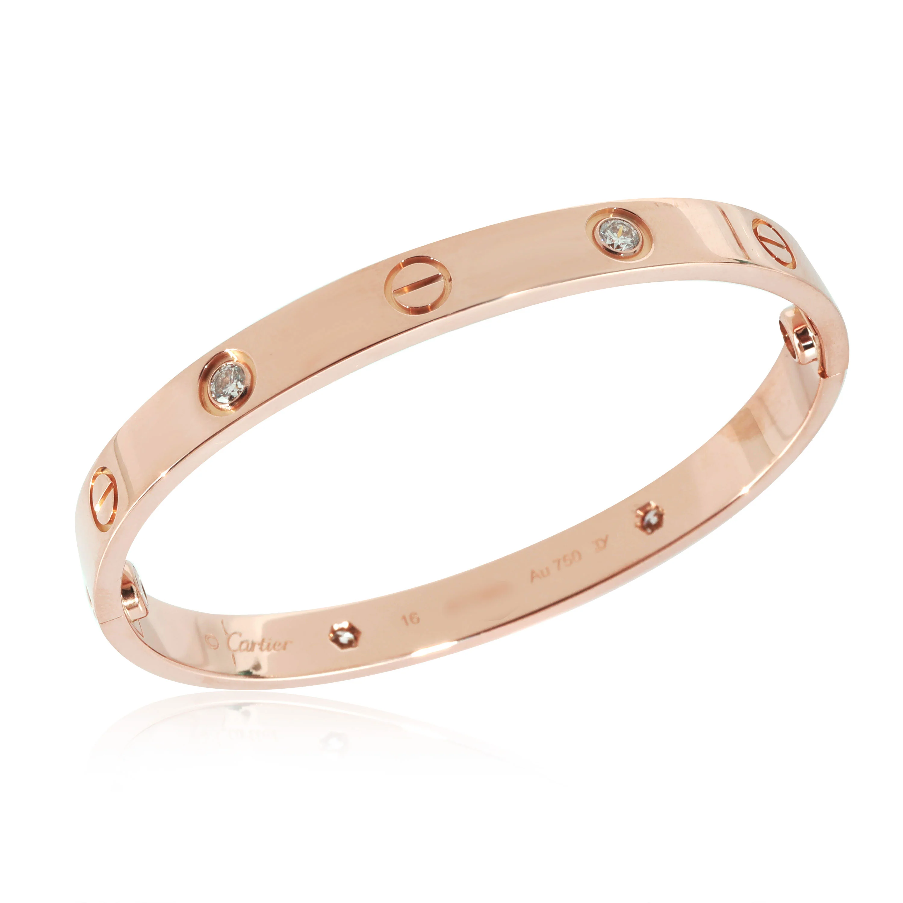 Love Bracelet, 4 Diamonds (Rose Gold) - Image 6