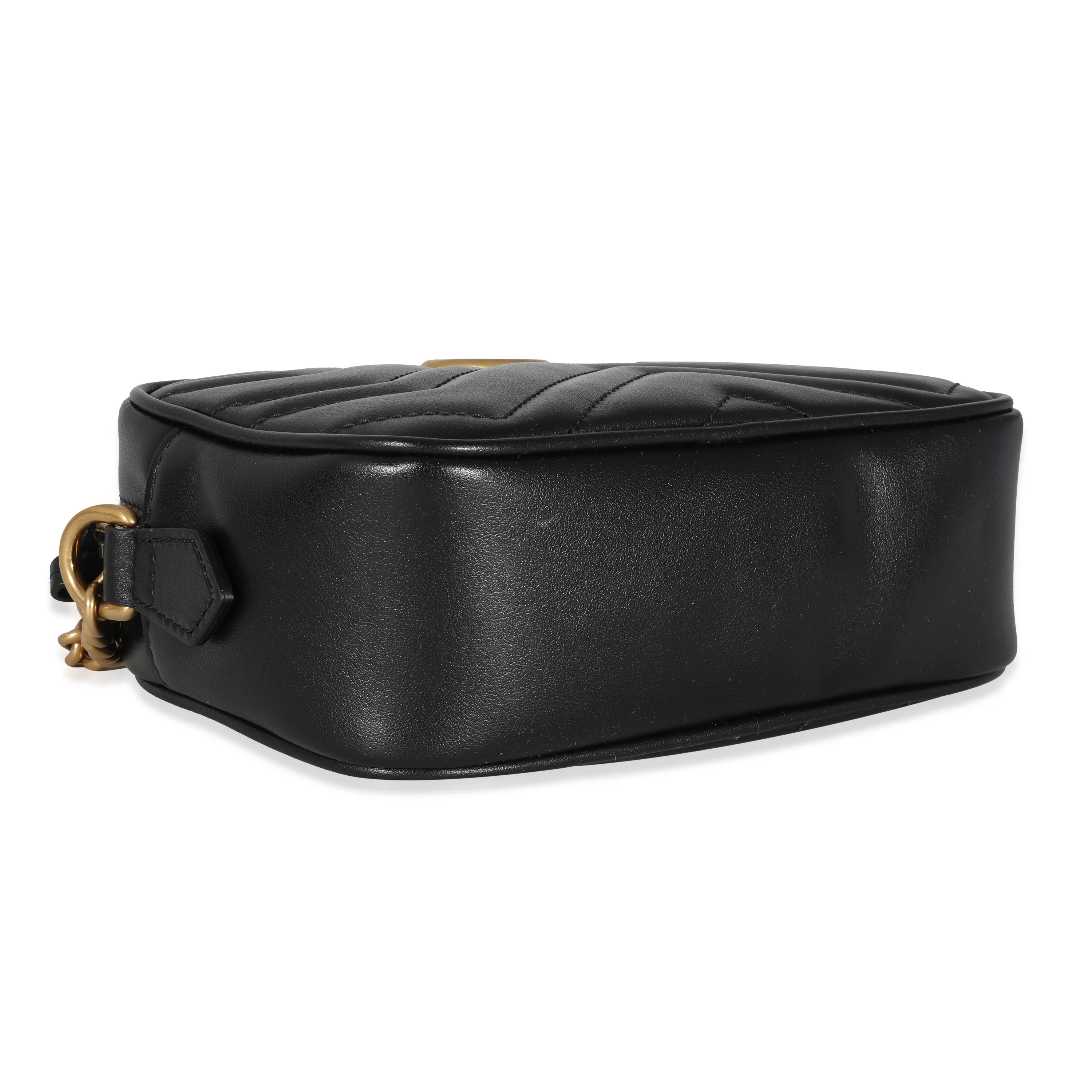 Gucci Black Matelassé Leather GG Marmont Mini Bag - Image 4