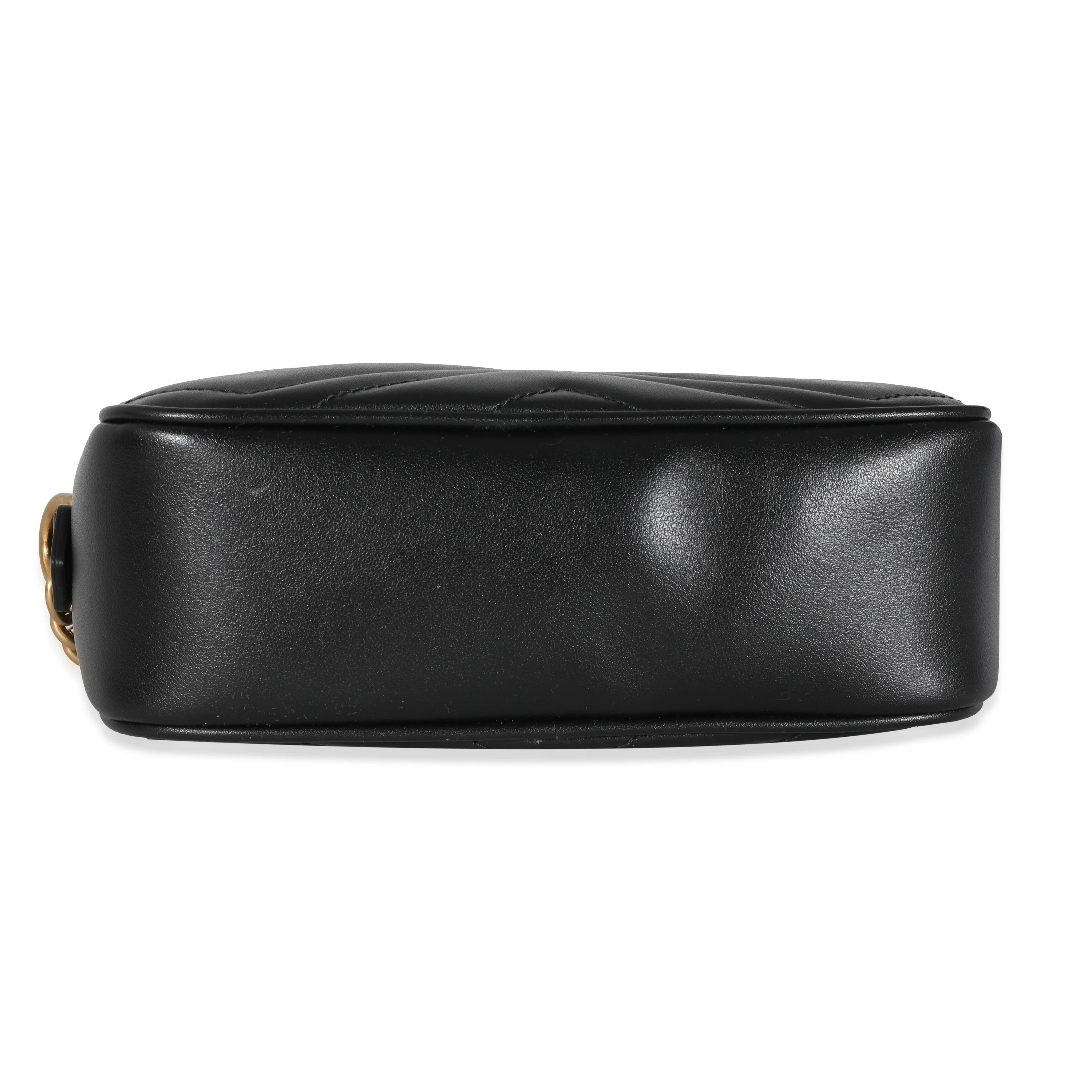 Gucci Black Matelassé Leather GG Marmont Mini Bag - Image 7