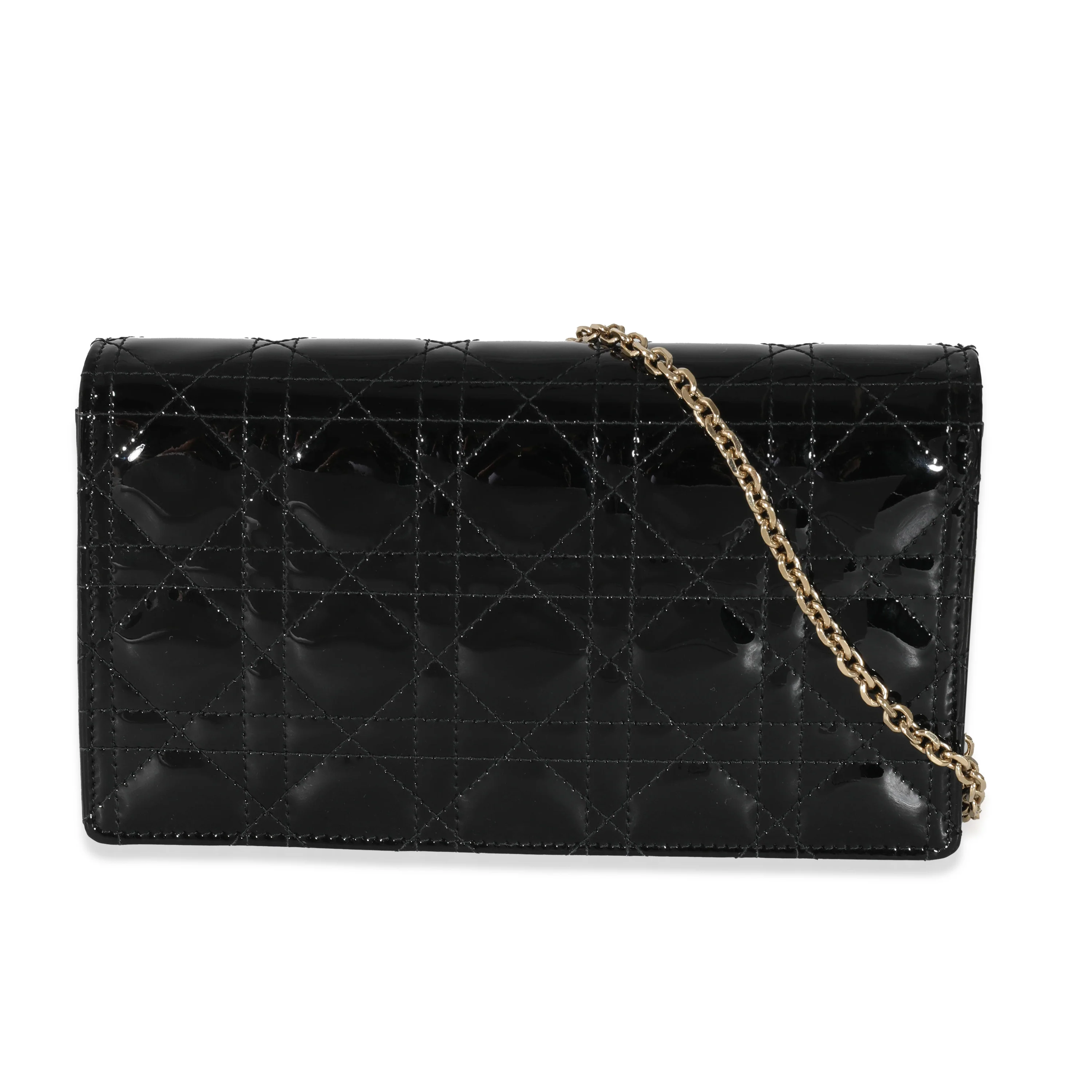Christian Dior Black Cannage Patent Lady Pouch - Image 3