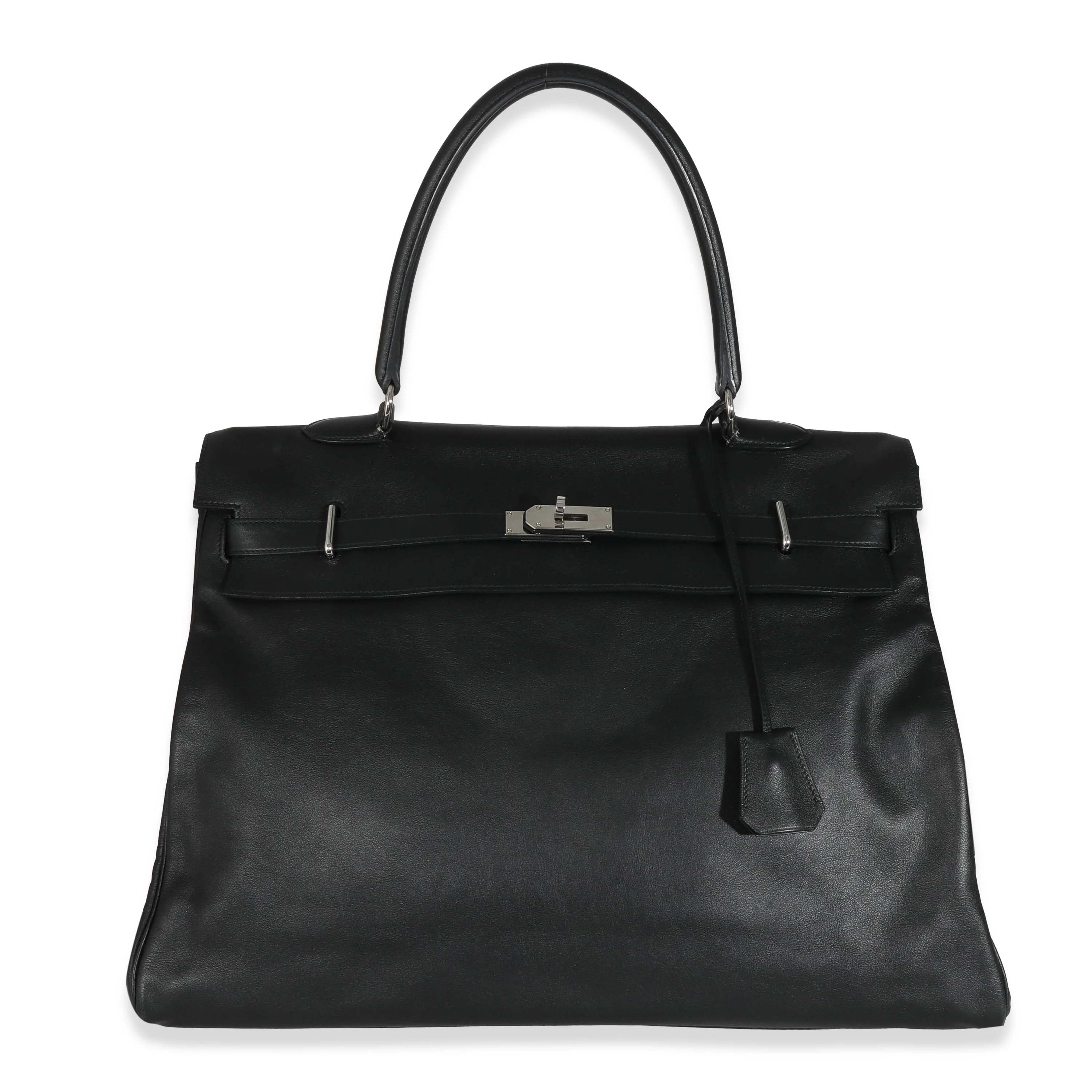Hermès Black Sikkim Retourne Kelly Relax 50 PHW