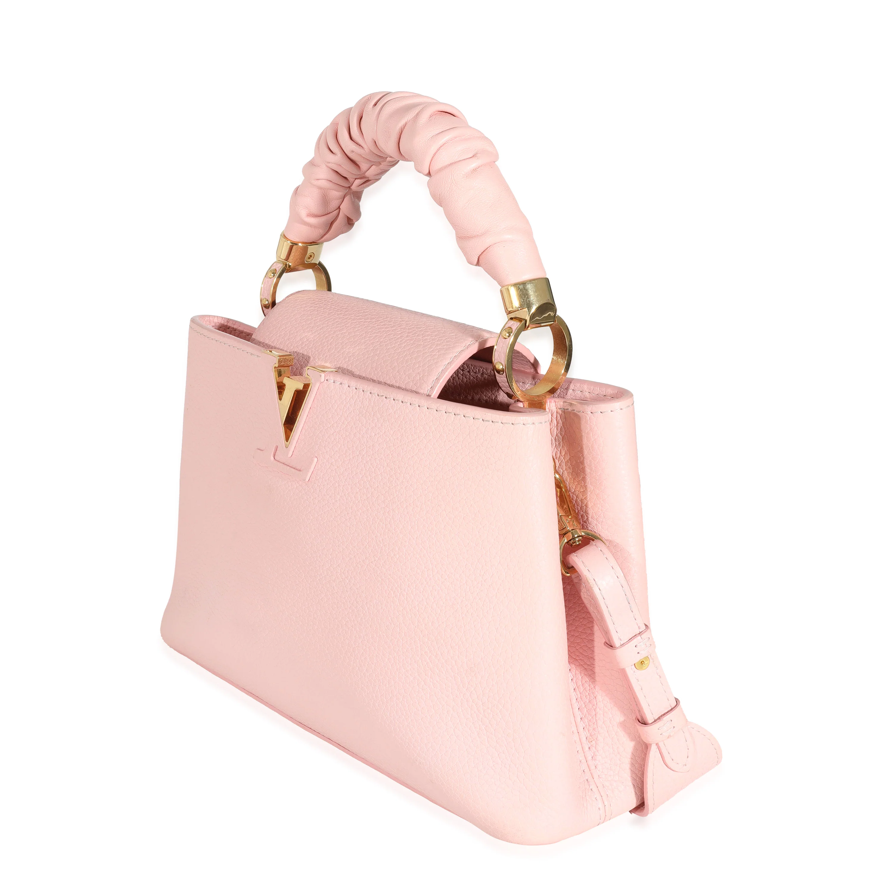 Louis Vuitton Bubble Gum Pink Taurillon Scrunchie Capucines BB - Image 2