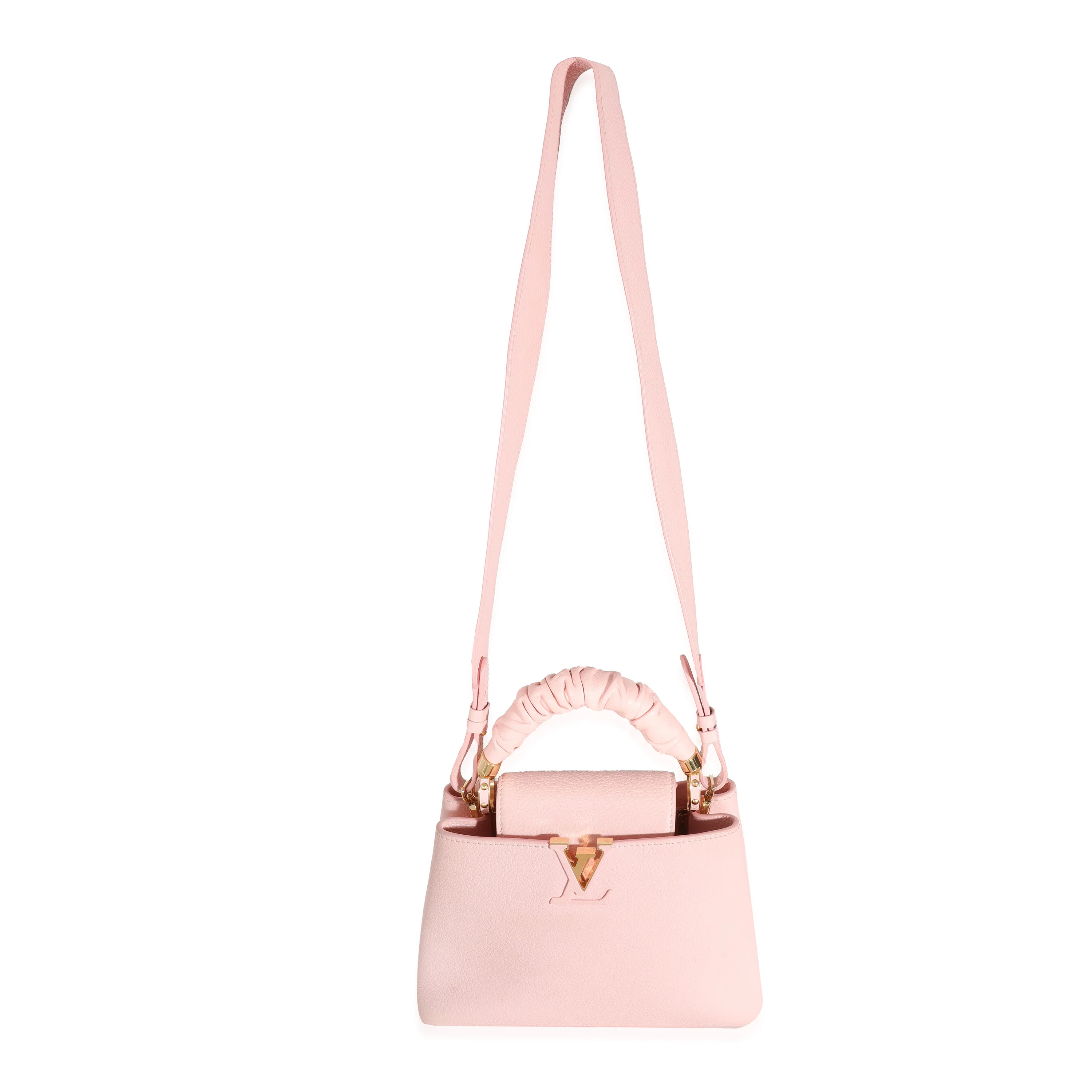 Louis Vuitton Bubble Gum Pink Taurillon Scrunchie Capucines BB - Image 4