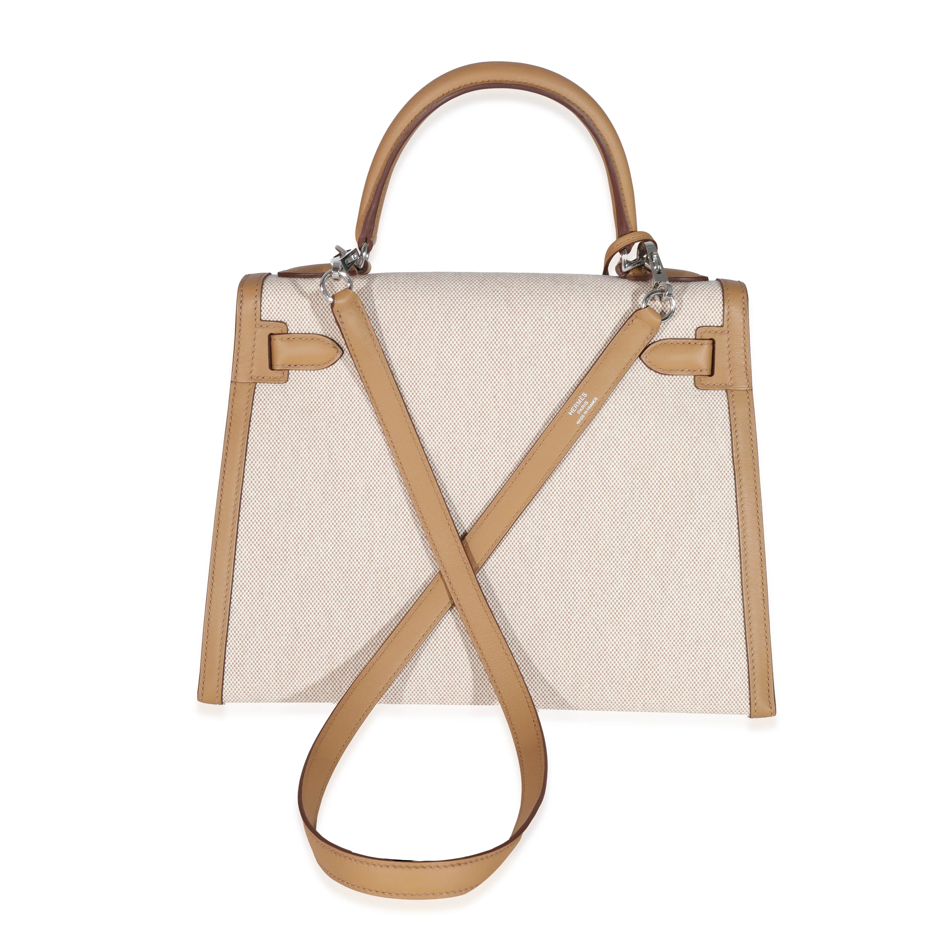 Hermès Swift Chai Toile Ecru Kelly Sellier 28 PHW - Image 5