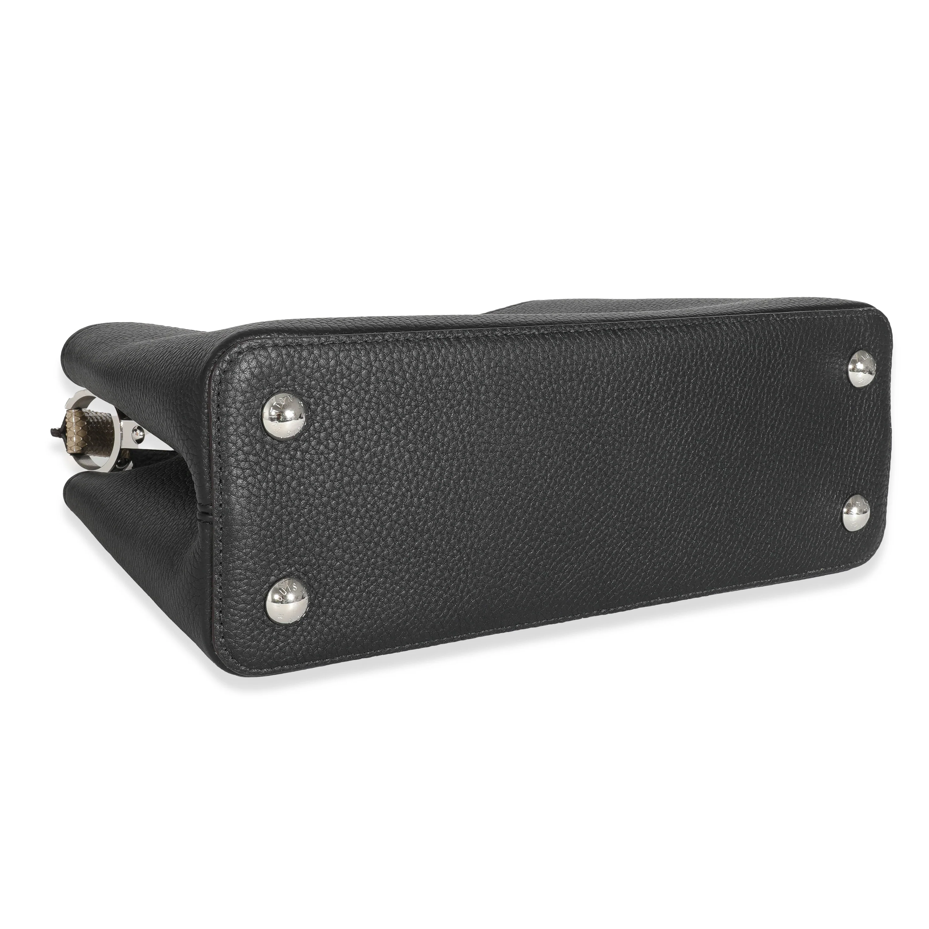 Louis Vuitton Black Taurillon Python Capucines PM - Image 6