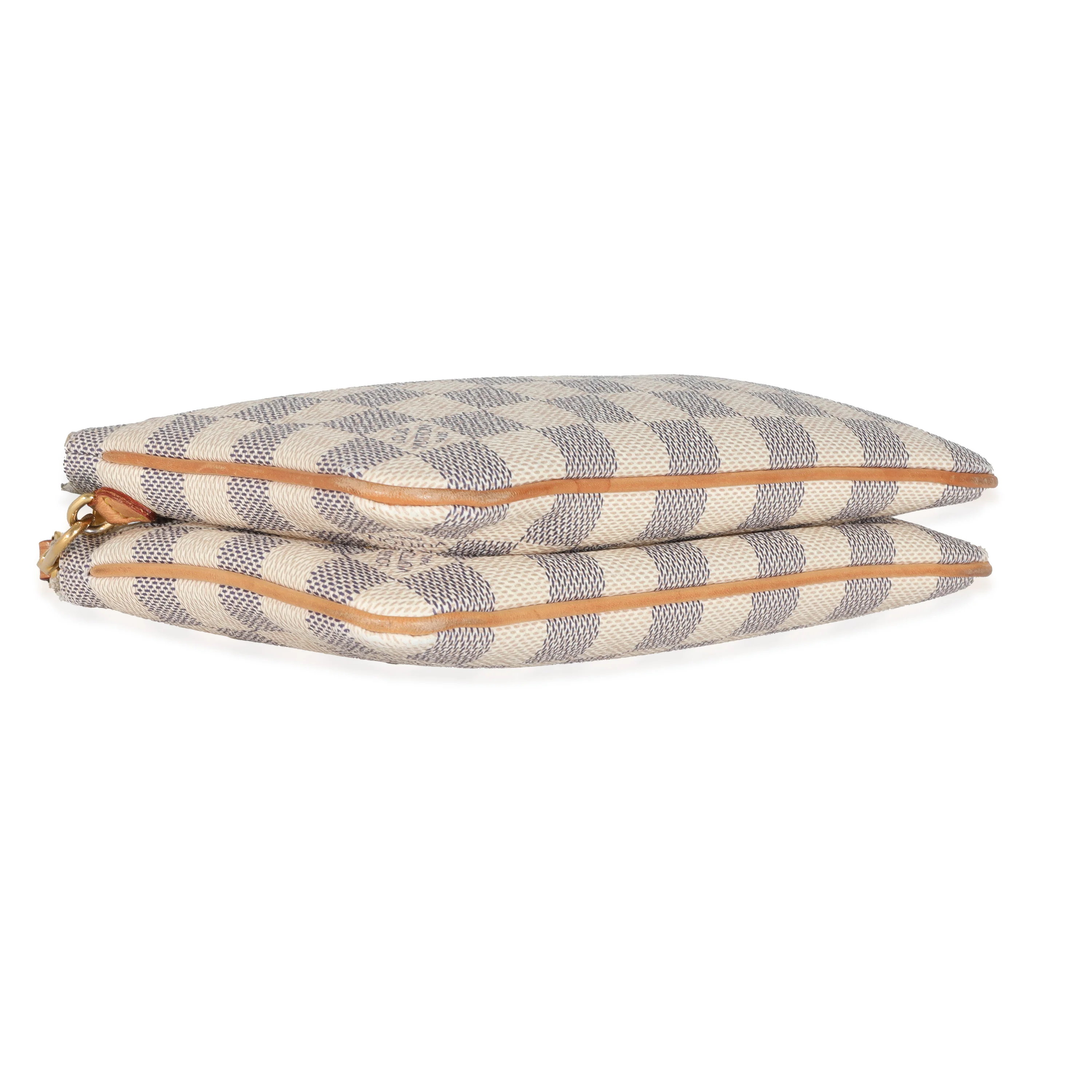 Louis Vuitton Damier Azur Canvas Double Zip Pochette - Image 6