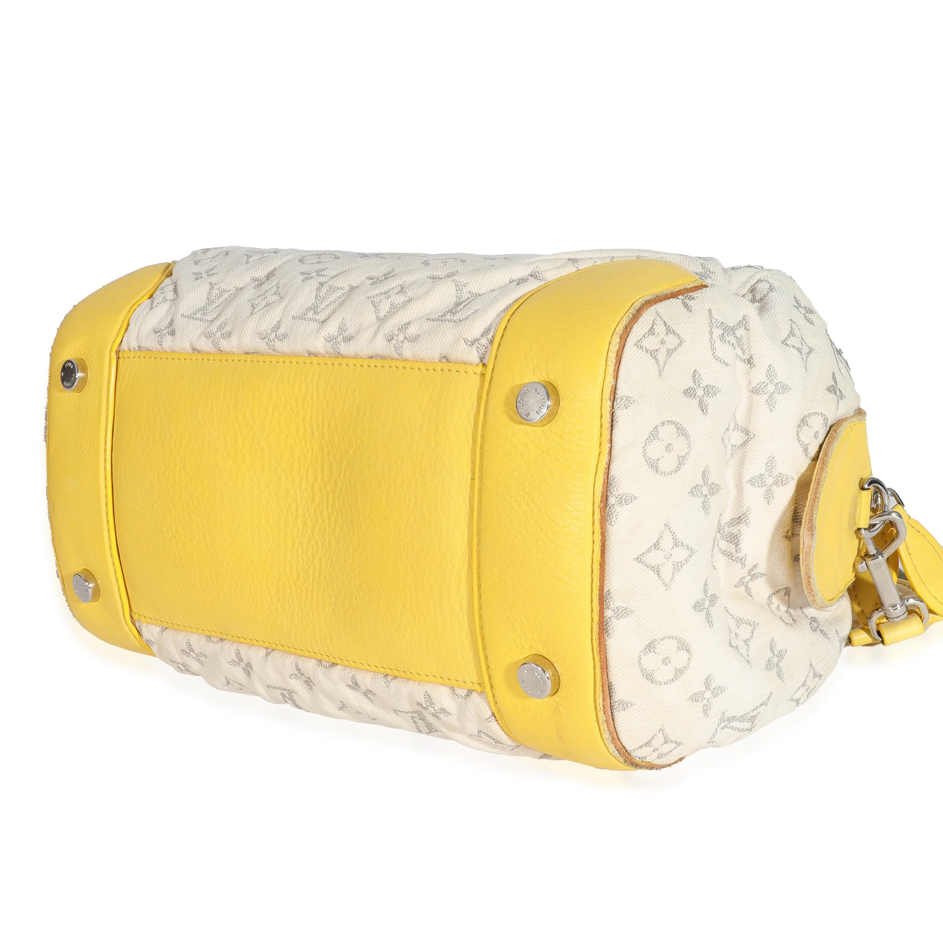 Louis Vuitton Jaune Monogram Denim Round Speedy Bag - Image 7