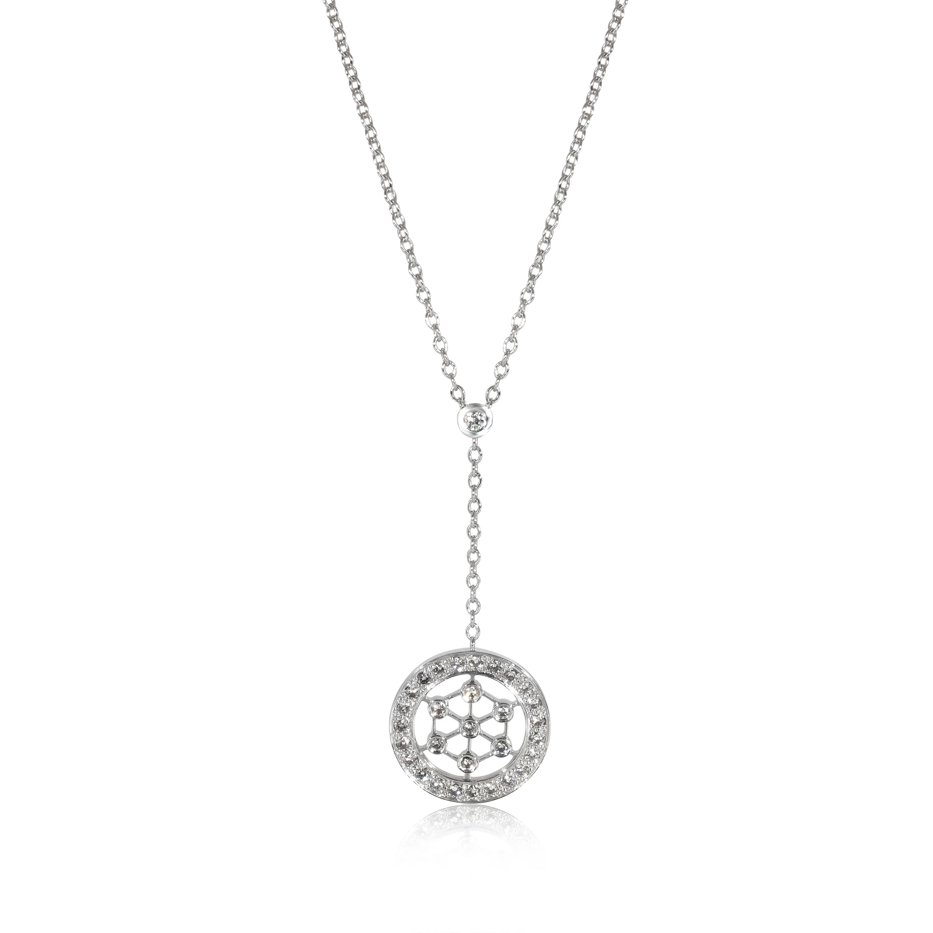 Voile Diamond Lariat Pendant in Platinum 0.1 CTW