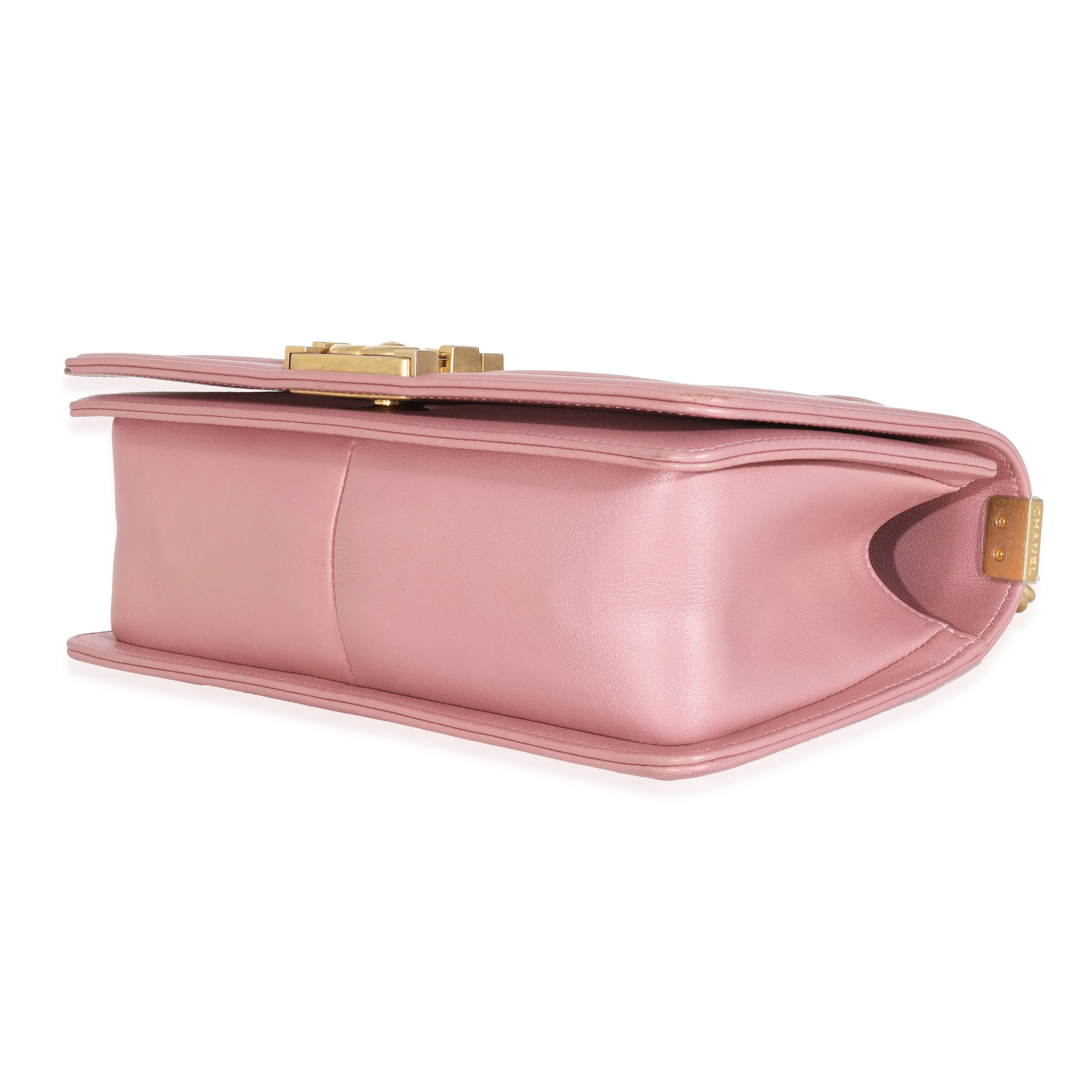 Chanel Metallic Pink Calfskin Medium Boy Bag - Image 7
