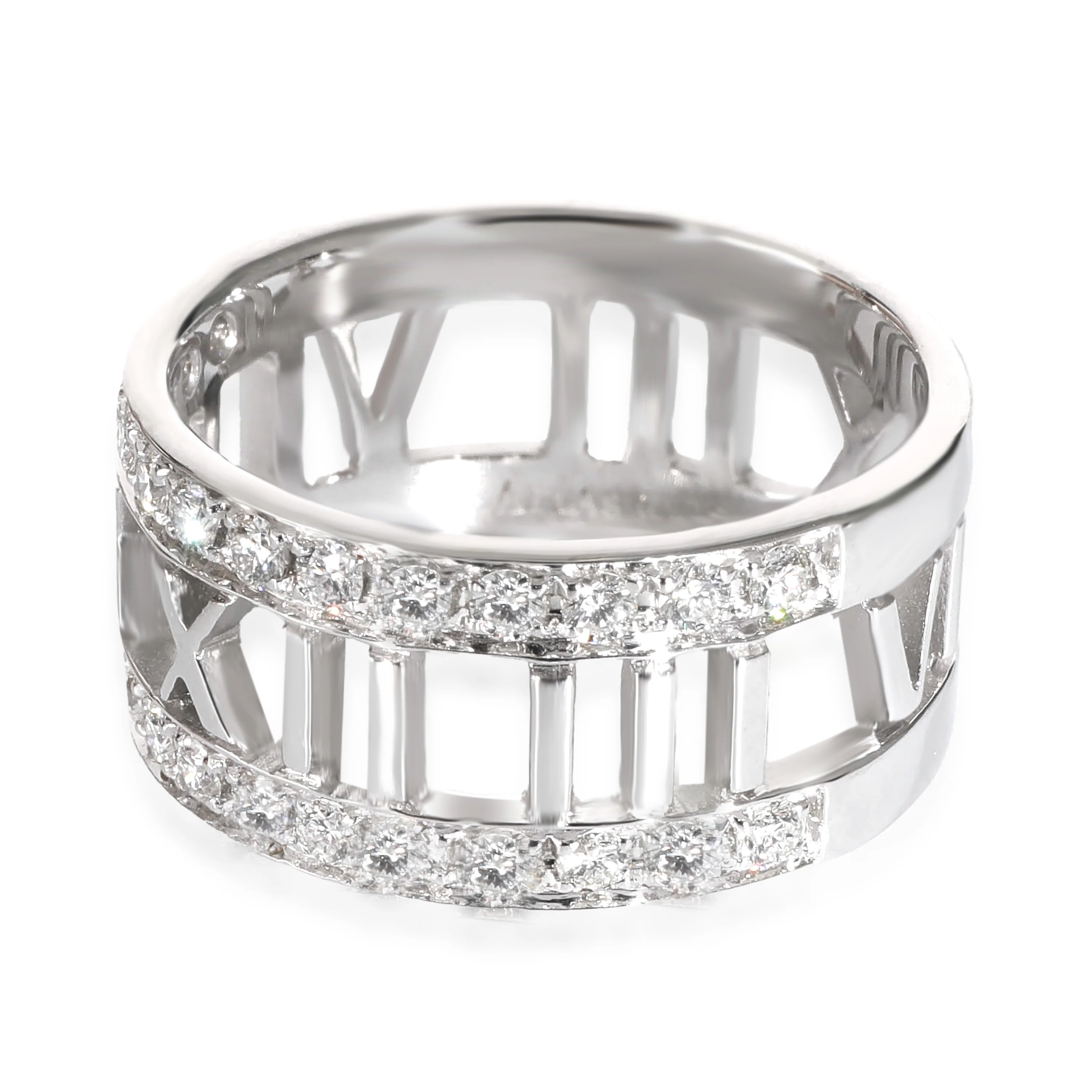 Tiffany & Co. Atlas Pierced Ring in 18k White Gold 0.52 CTW - Image 2