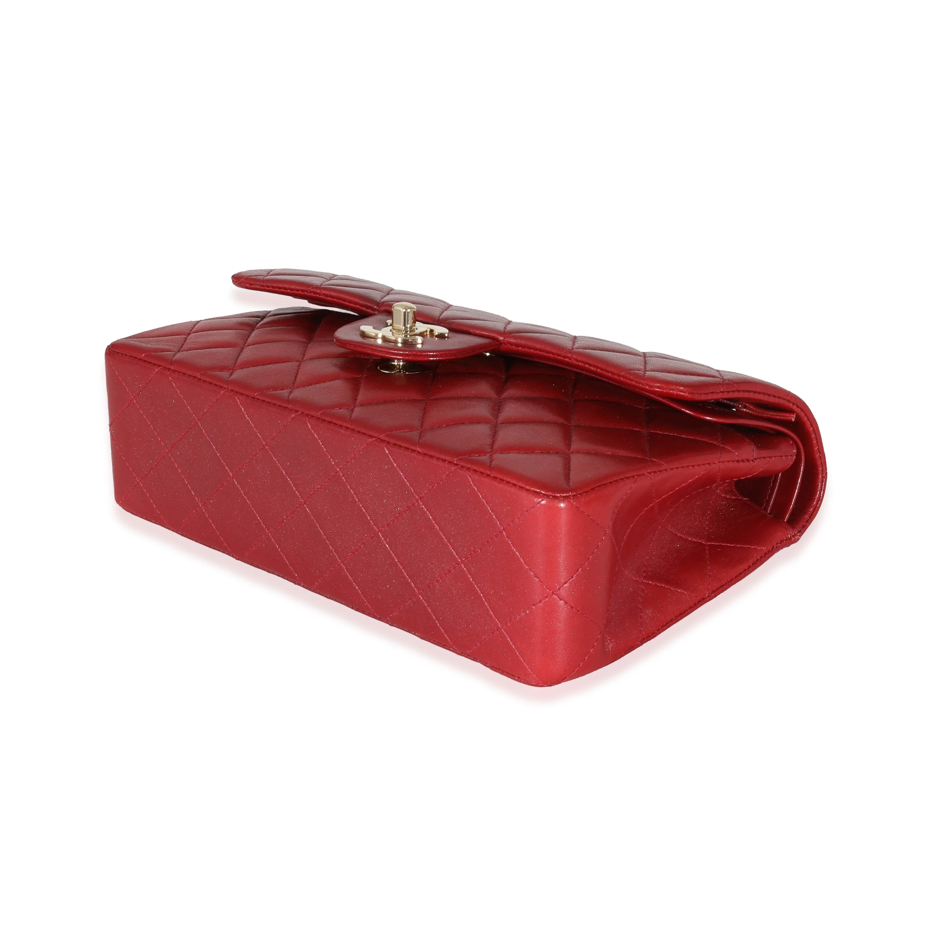 Chanel Vintage 24k Red Quilted Lambskin Small Classic Double Flap Bag - Image 7