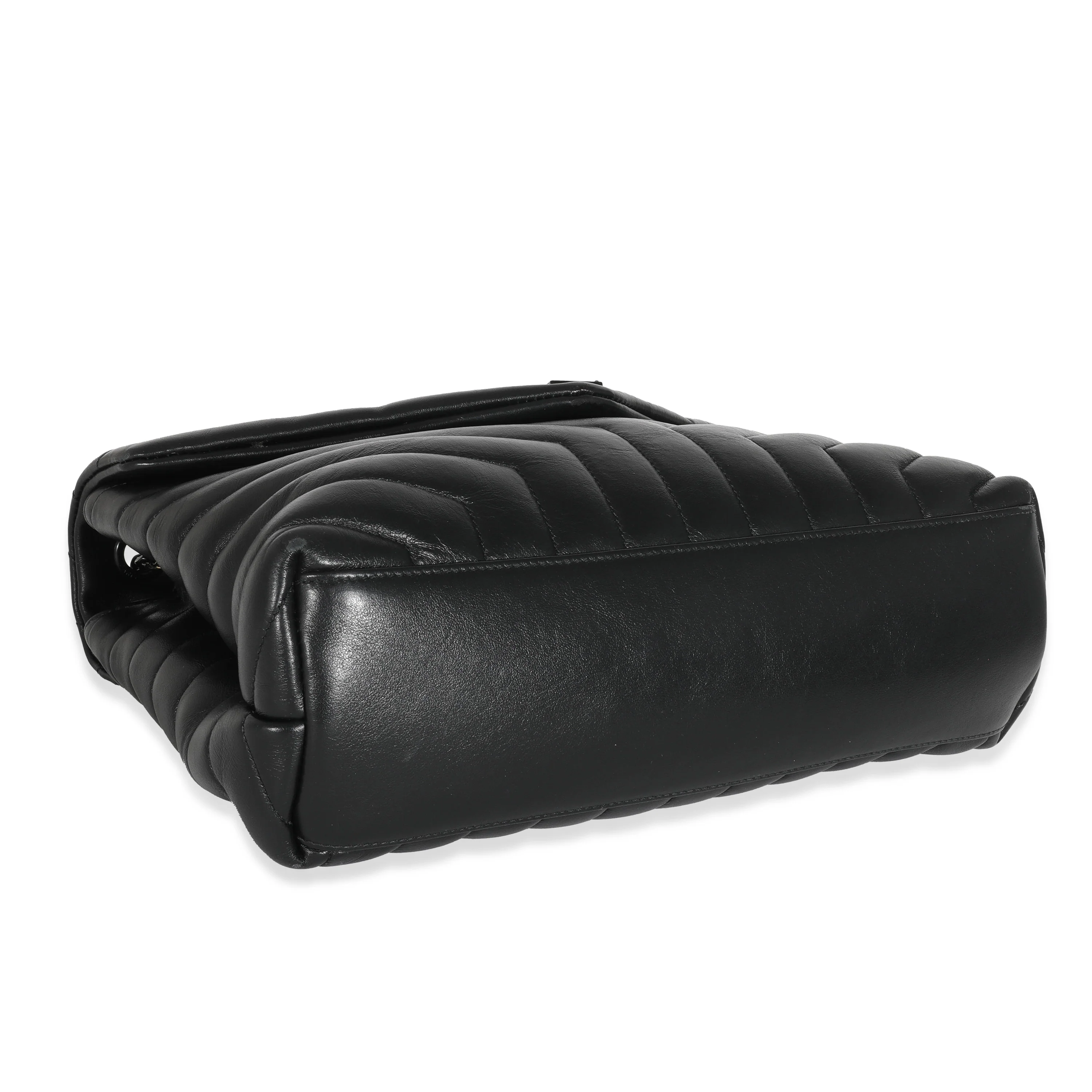 Saint Laurent Black Matelassé Leather Medium Loulou Bag - Image 6