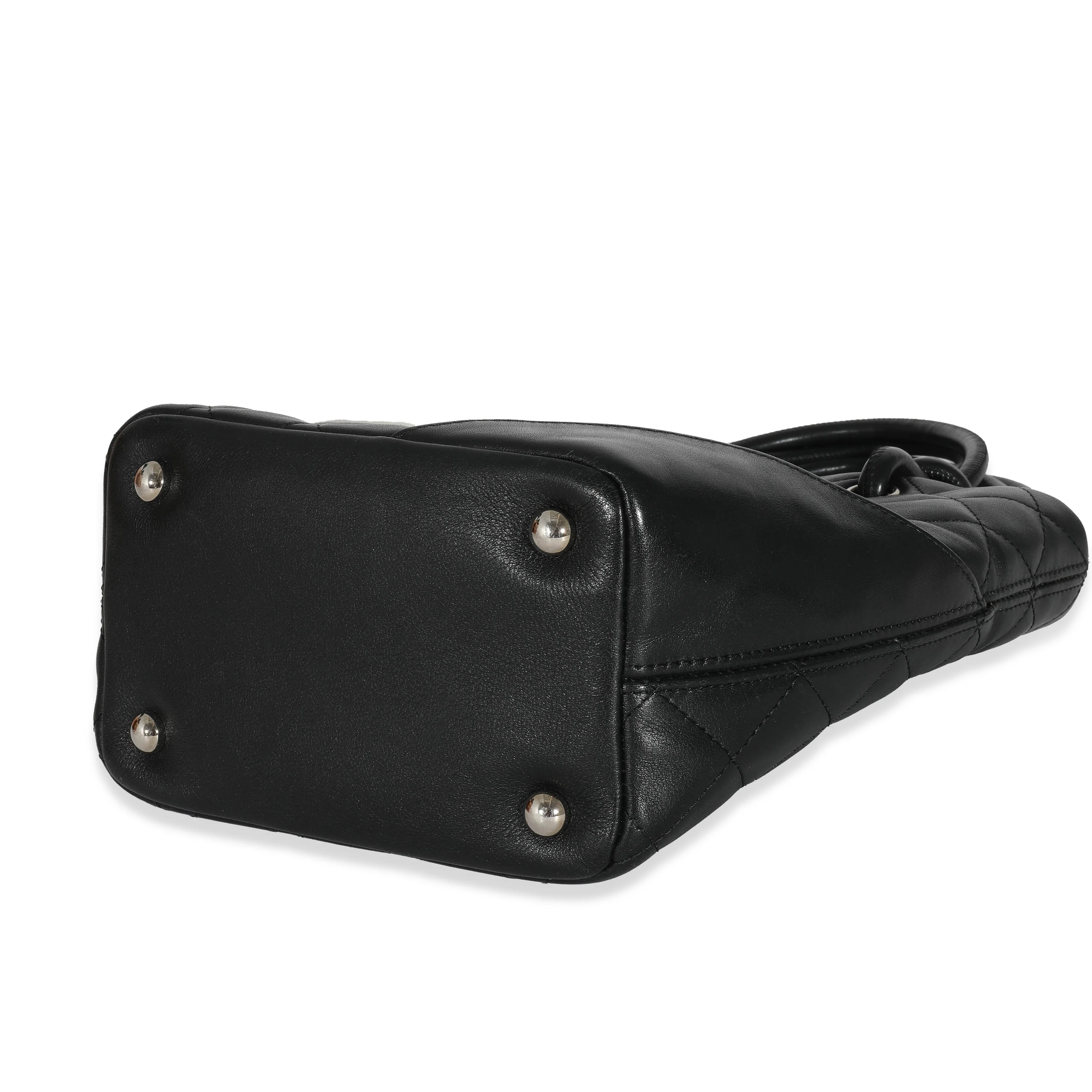 Chanel Black White Quilted Lambskin Petite Ligne Cambon Bucket Bag - Image 6