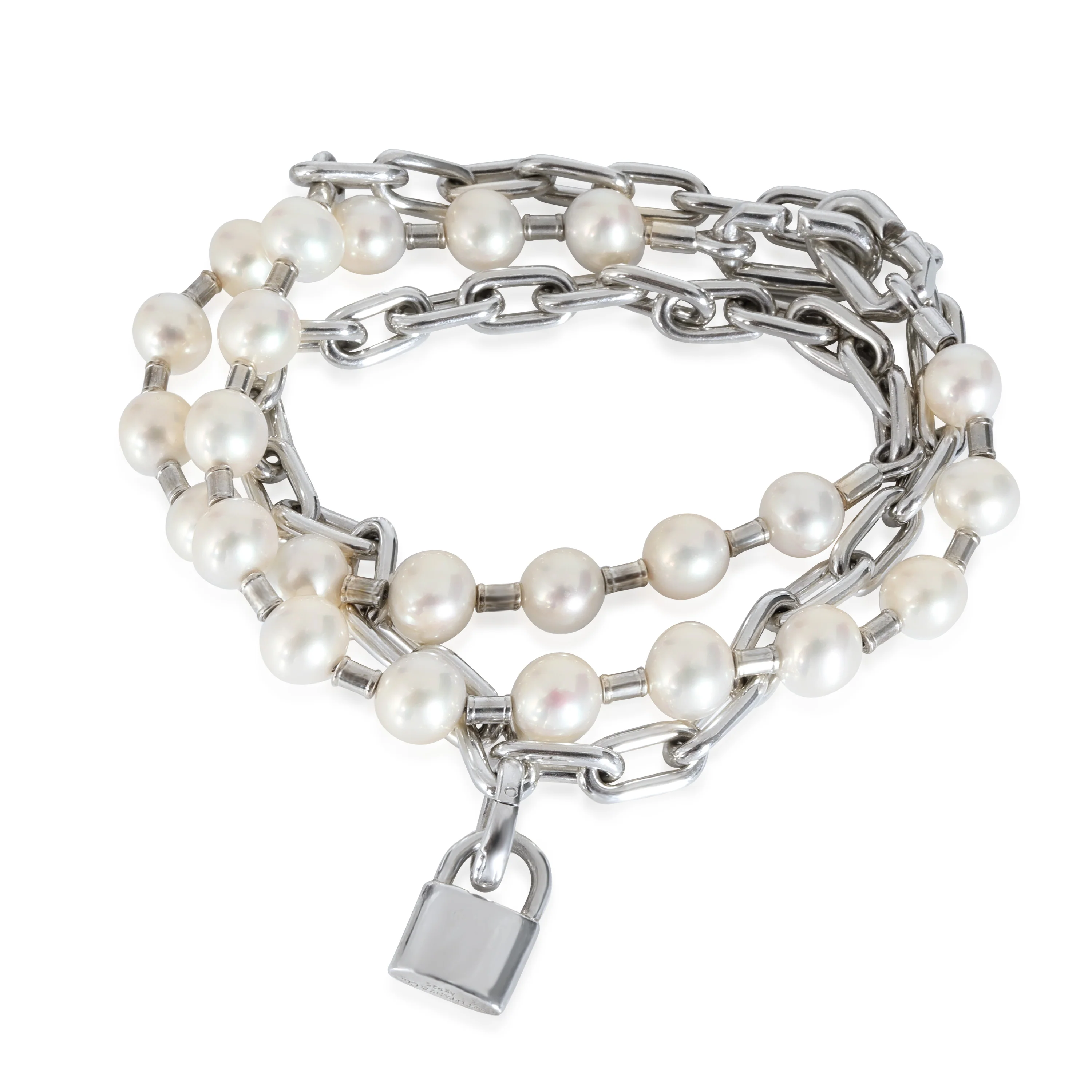 Tiffany & Co. HardWear Lock Fresh Water Pearl Bracelet in Sterling Silver