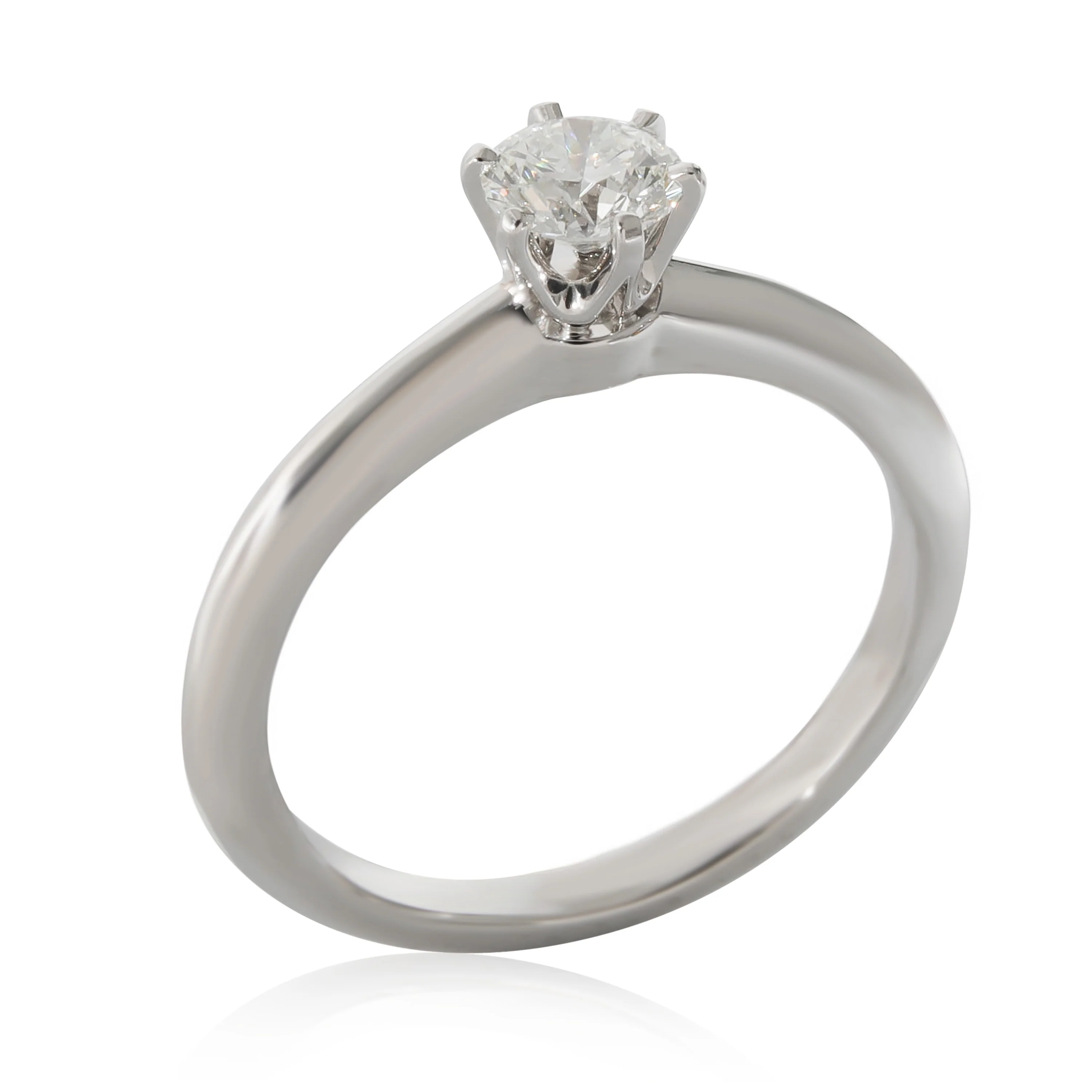 Tiffany & Co. Solitaire Engagement Ring in  Platinum H VS2 0.41 CTW - Image 4