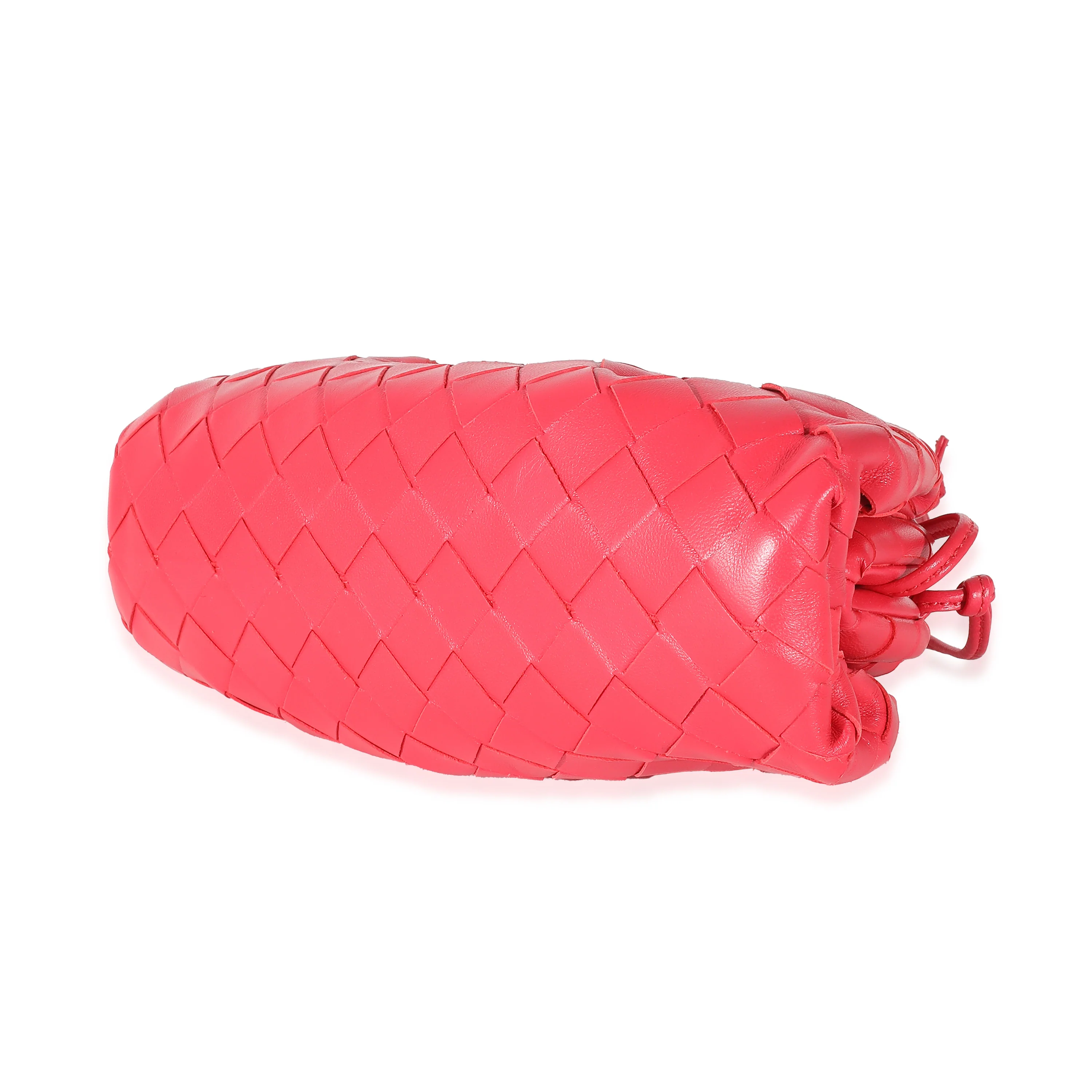 Raspberry Intrecciato Lambskin Mini Pouch - Image 4