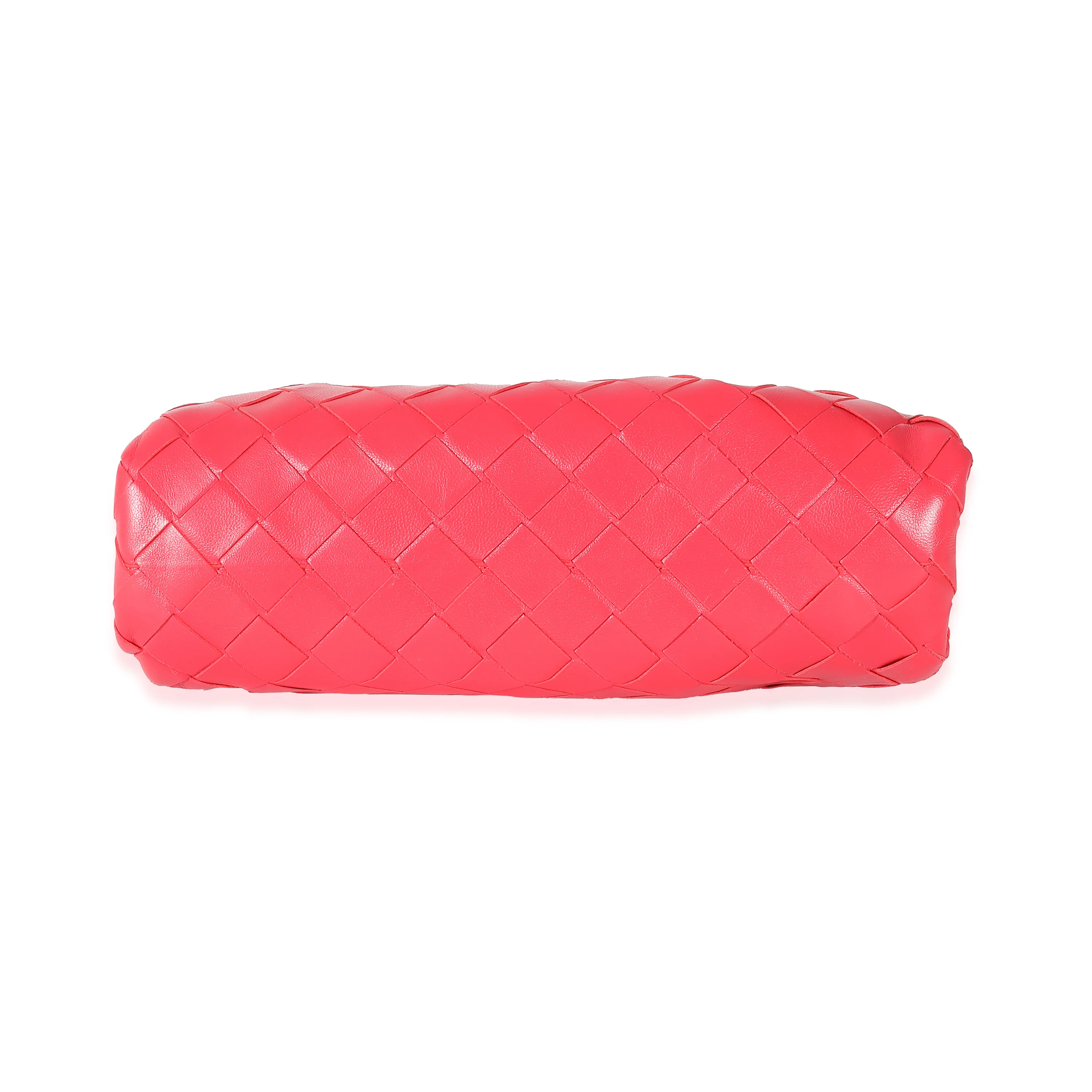 Raspberry Intrecciato Lambskin Mini Pouch - Image 6