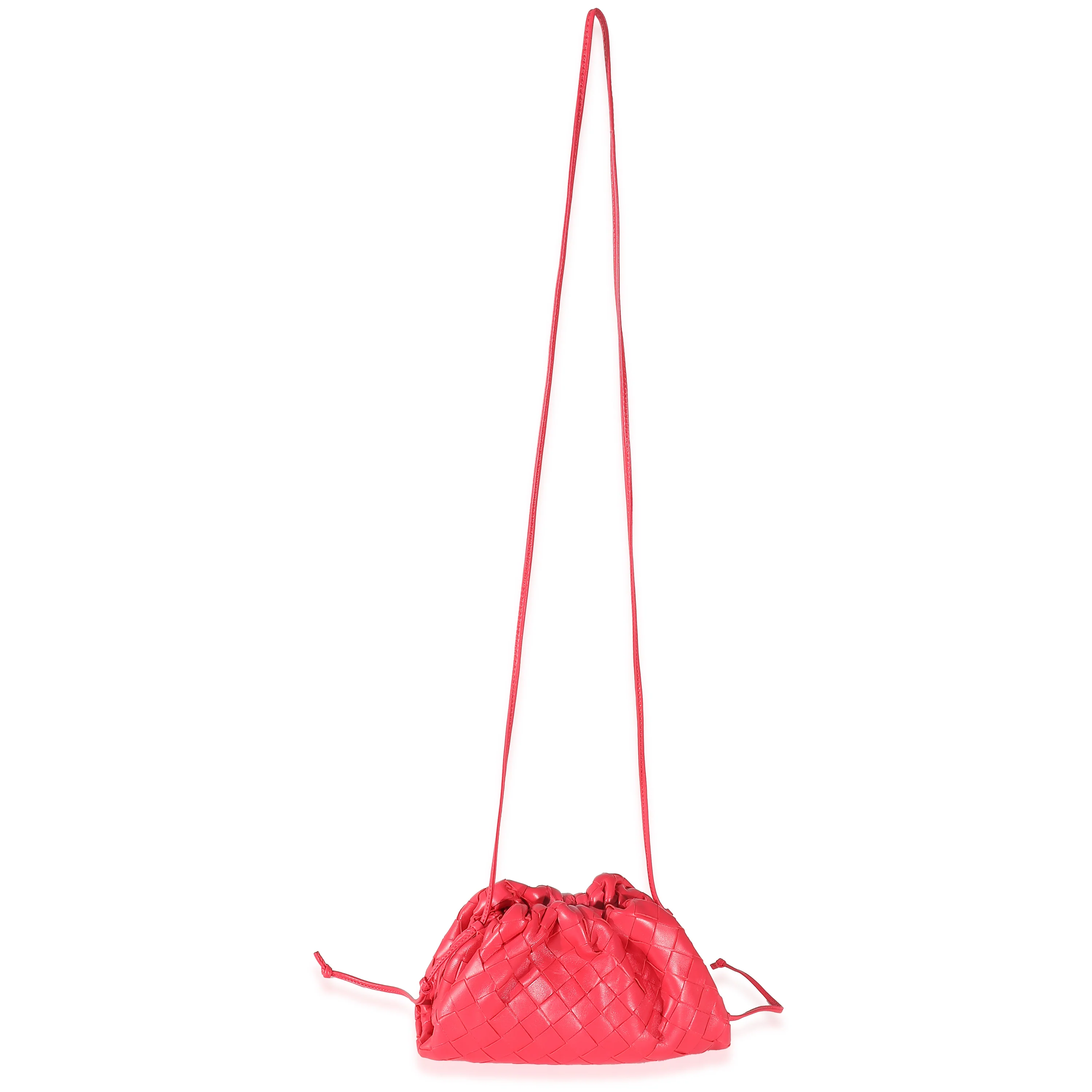 Raspberry Intrecciato Lambskin Mini Pouch - Image 8