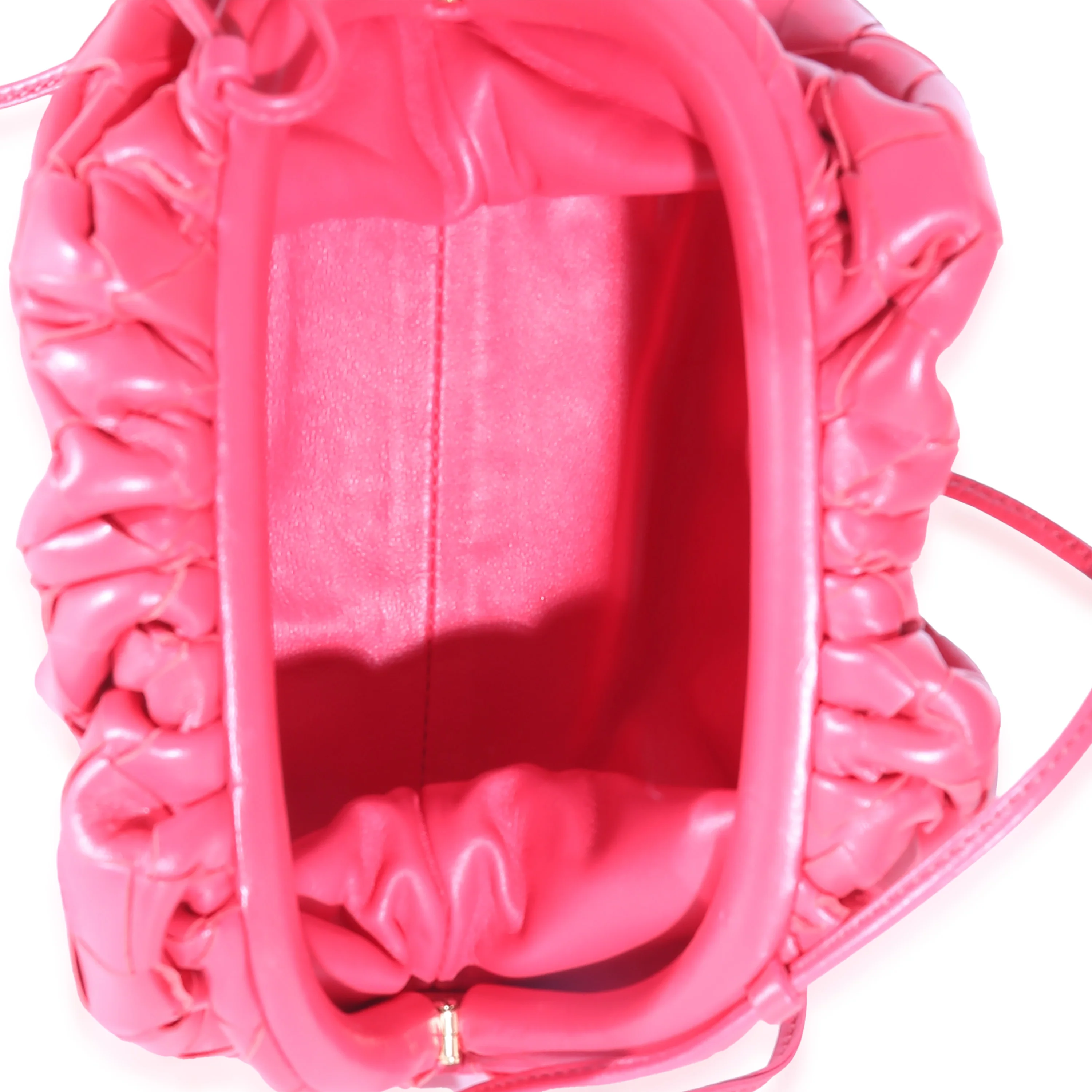 Raspberry Intrecciato Lambskin Mini Pouch - Image 9