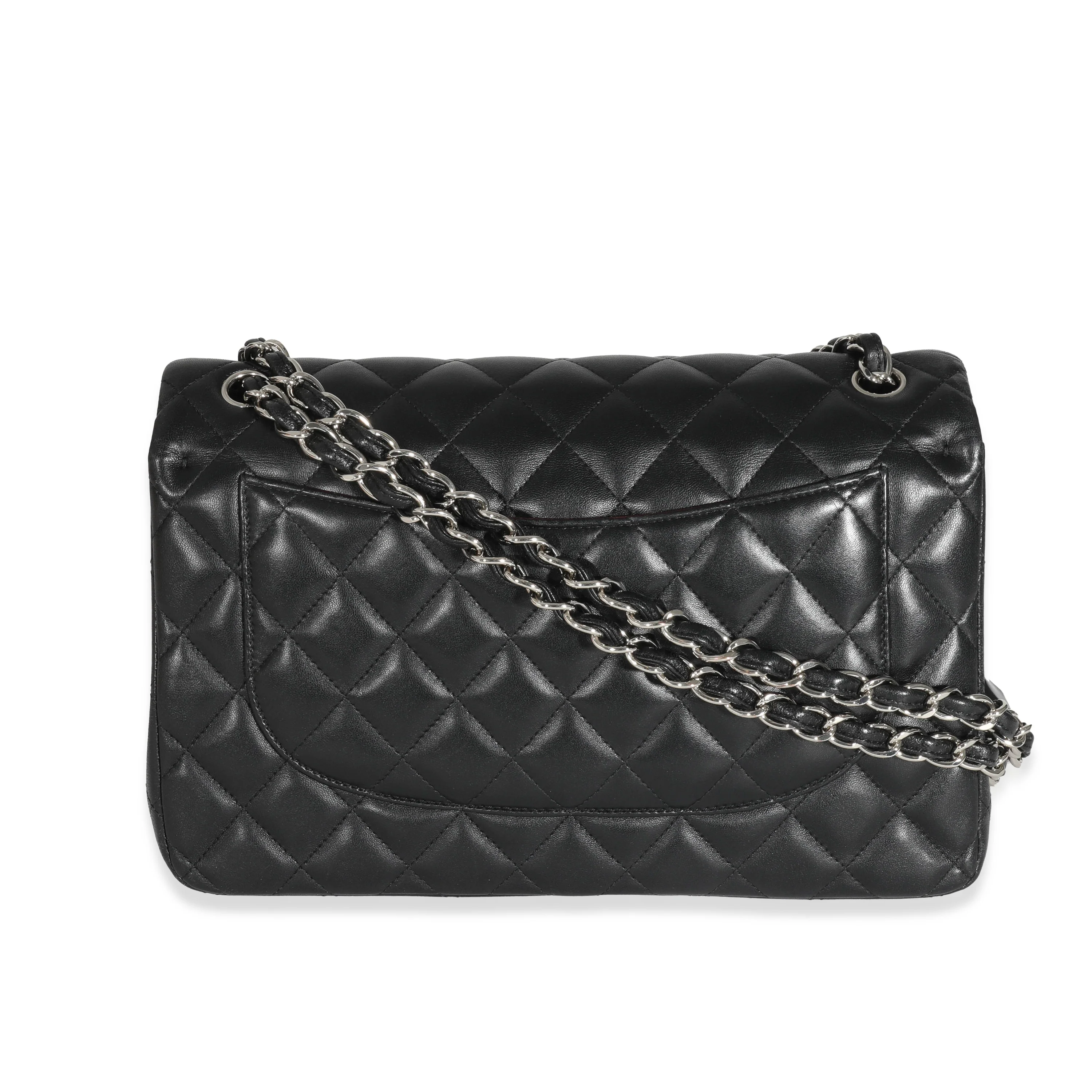 Chanel Black Lambskin Jumbo Classic Double Flap Bag - Image 3
