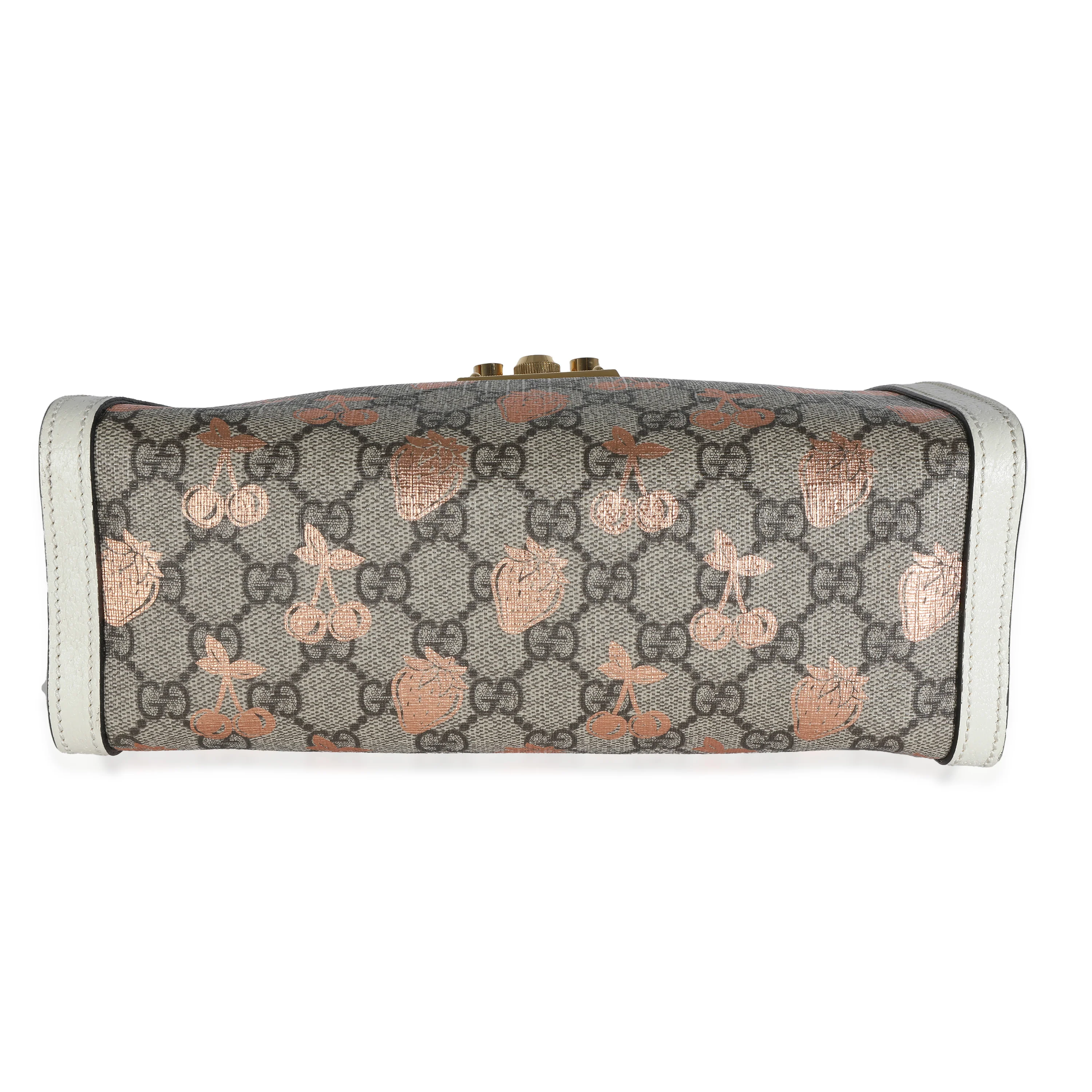 Beige GG Supreme Canvas Berry Small Padlock Tote - Image 5