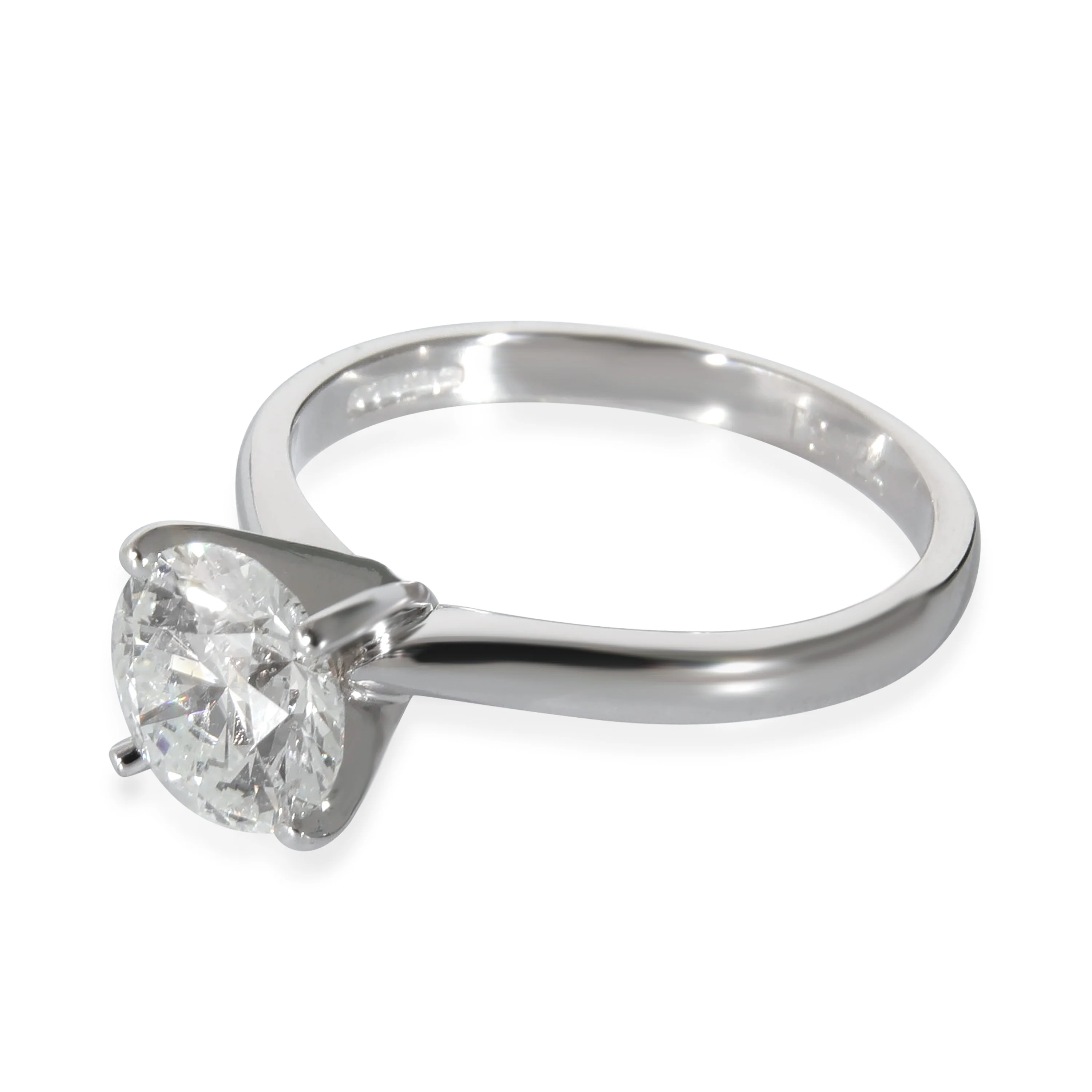 Round Cut Engagement Ring in Platinum D SI1 1.51 CTW - Image 2