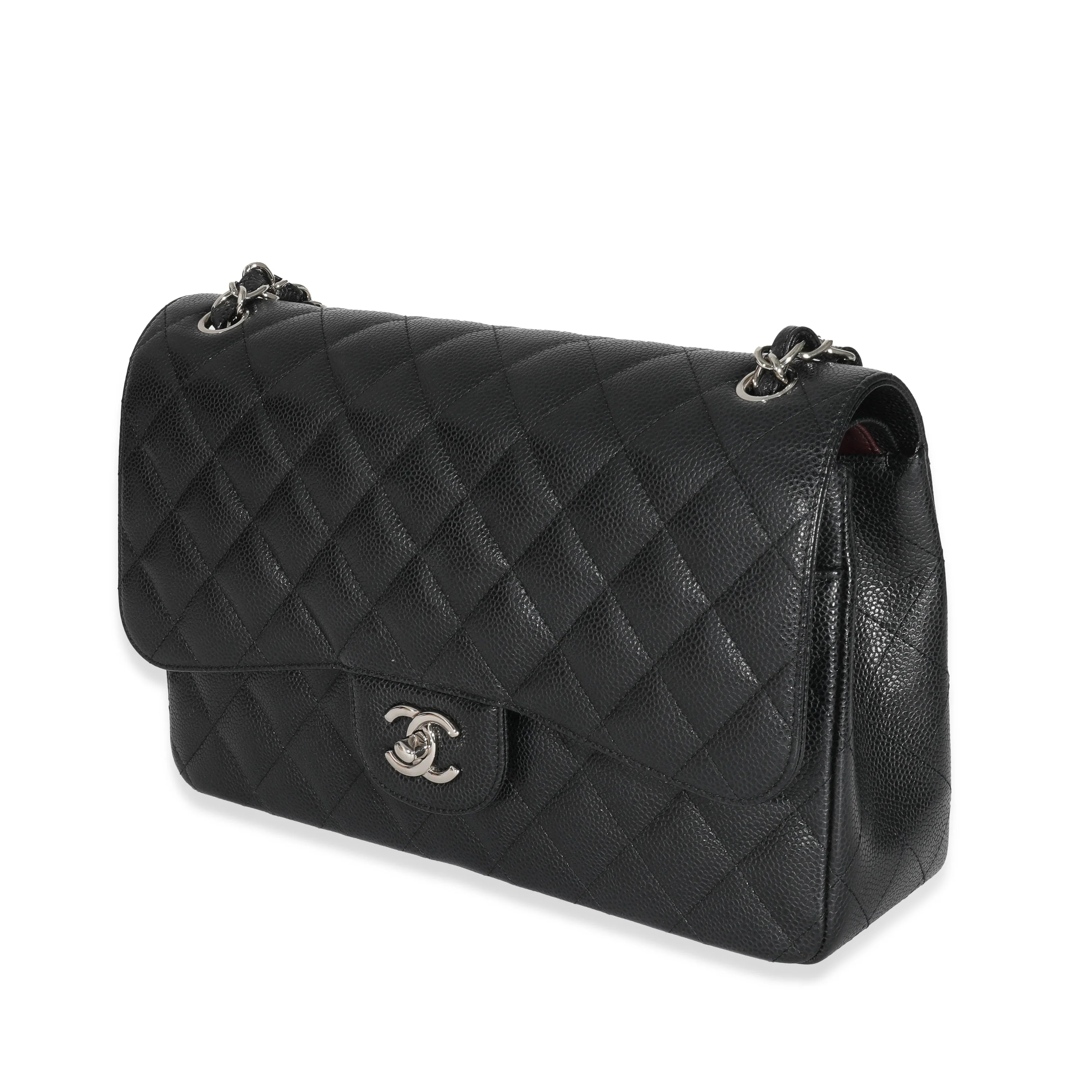 Chanel Black Caviar Jumbo Classic Double Flap Bag - Image 2