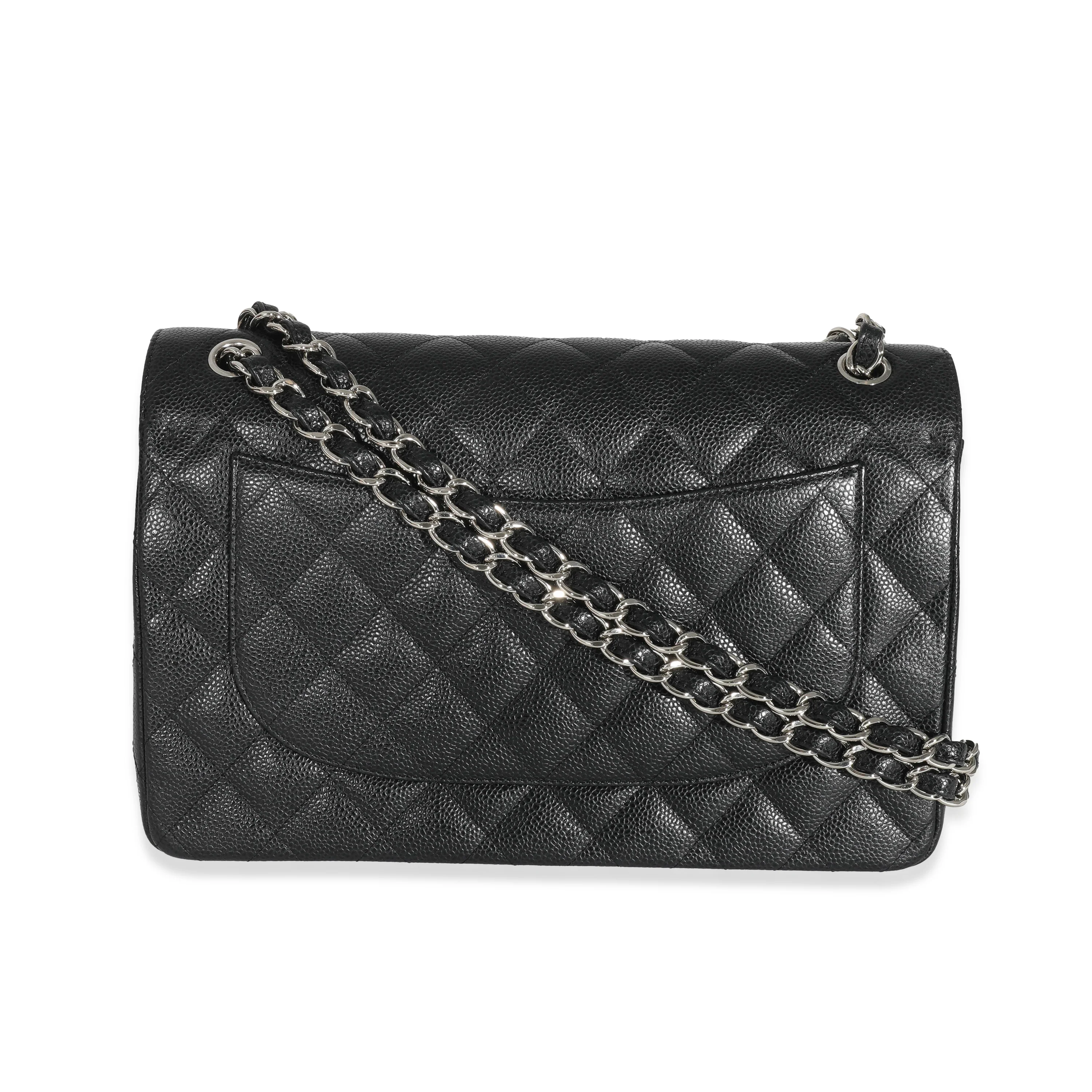 Chanel Black Caviar Jumbo Classic Double Flap Bag - Image 3