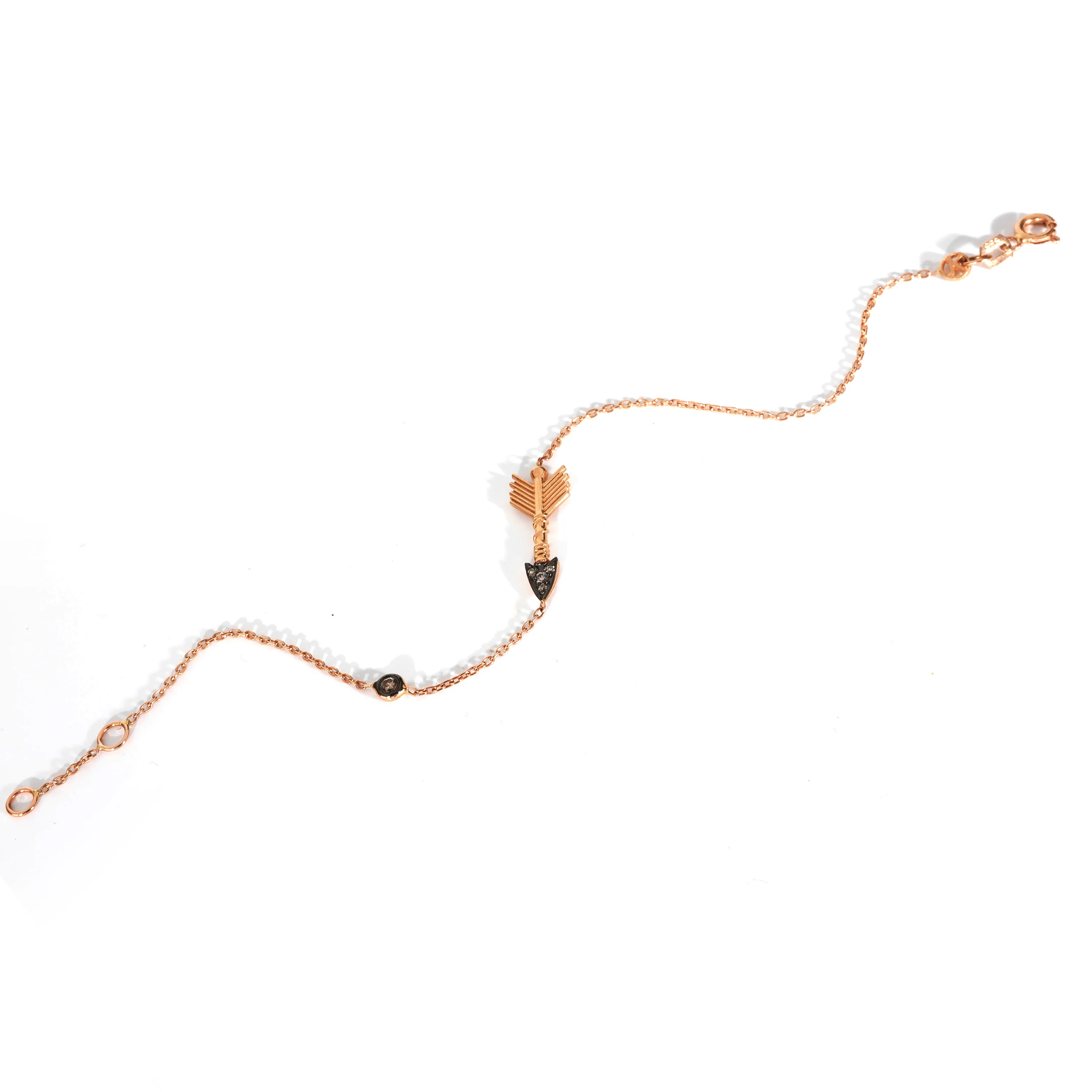 Kismet Large Arrow Bracelet With Champagne Diamonds in 14K Rose Gold 0.03 Ctw - Image 2