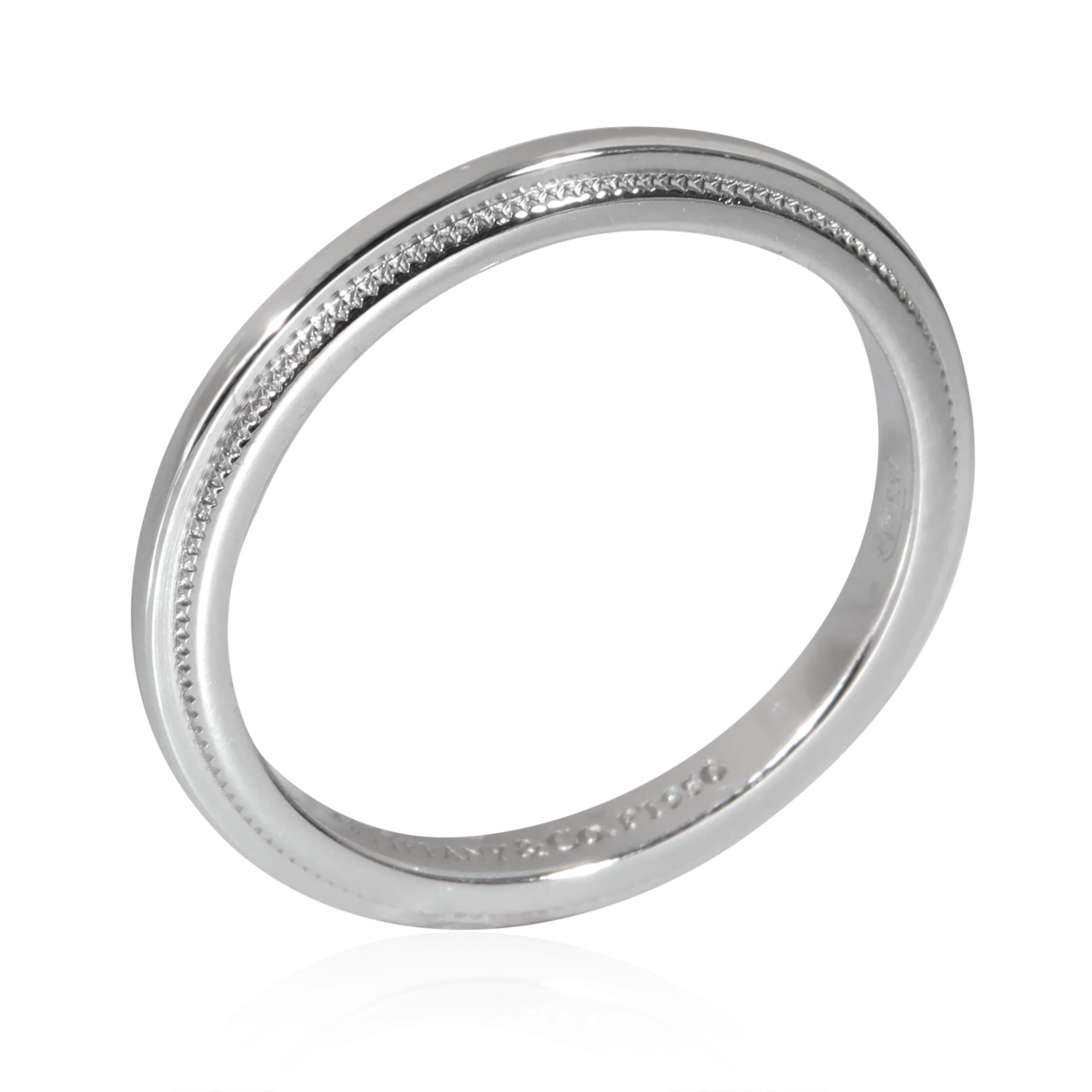 Tiffany & Co. Milgrain 2mm Band in  Platinum - Image 2