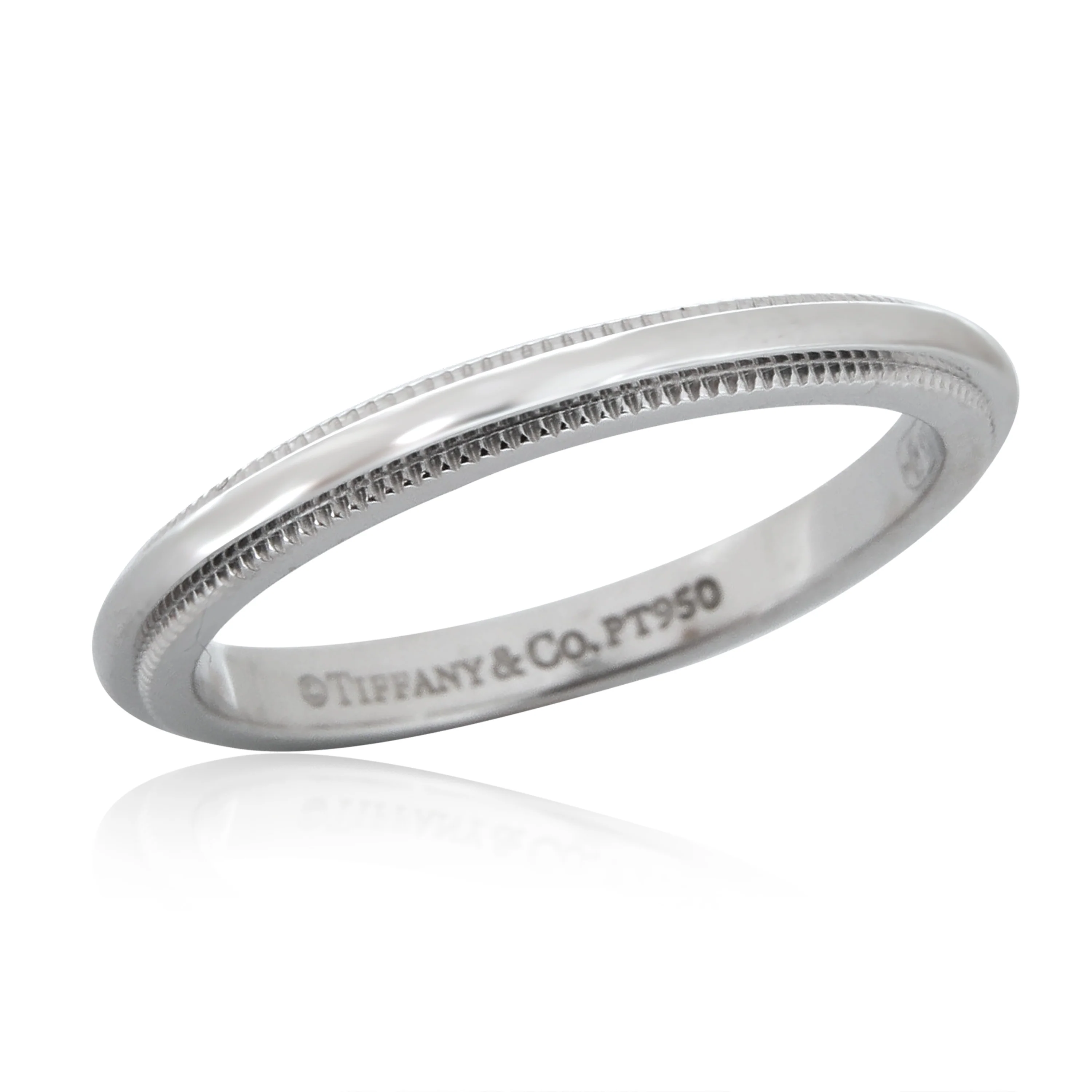 Tiffany & Co. Milgrain 2mm Band in  Platinum - Image 4
