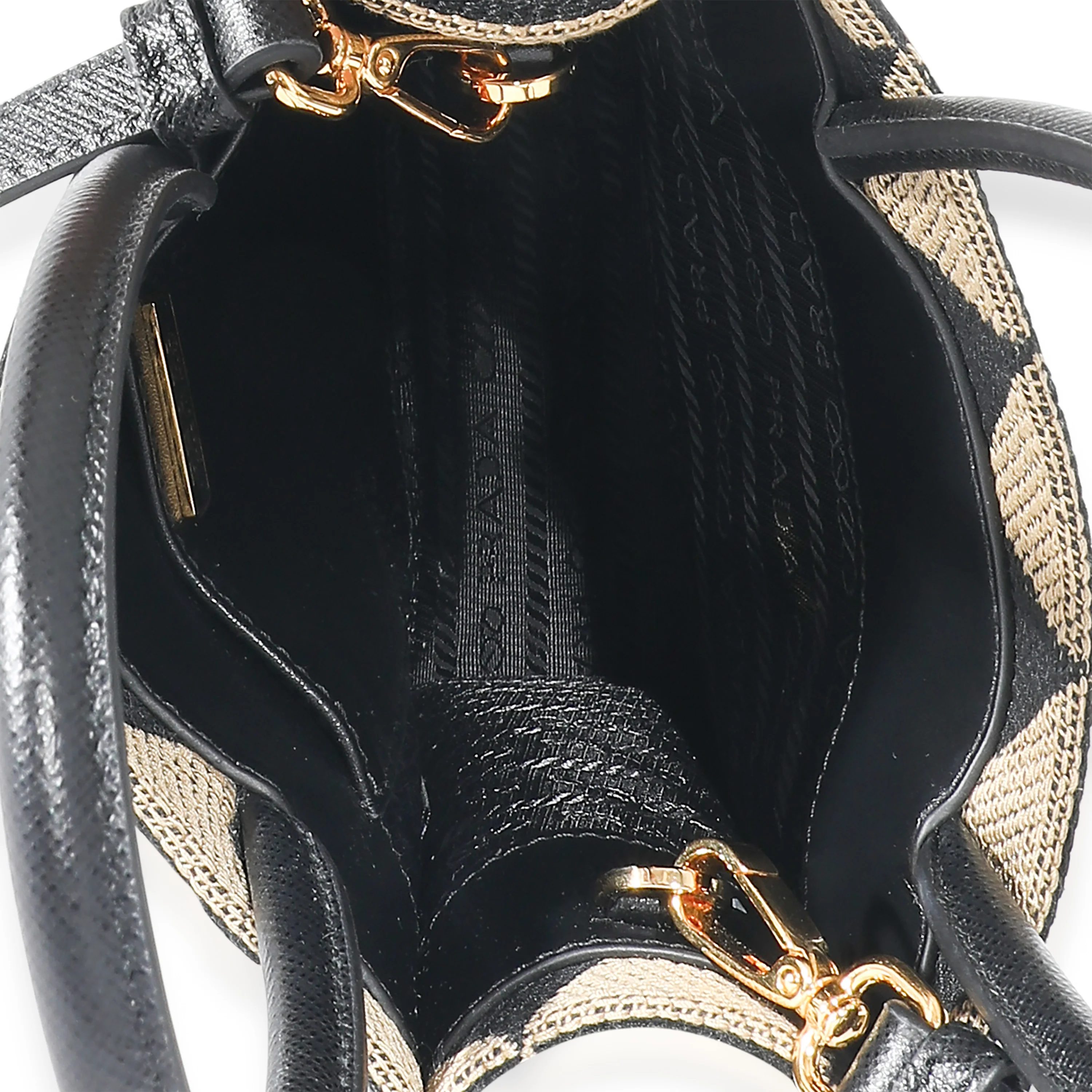 Prada Beige Black Jacquard Symbole Mini Bag - Image 8