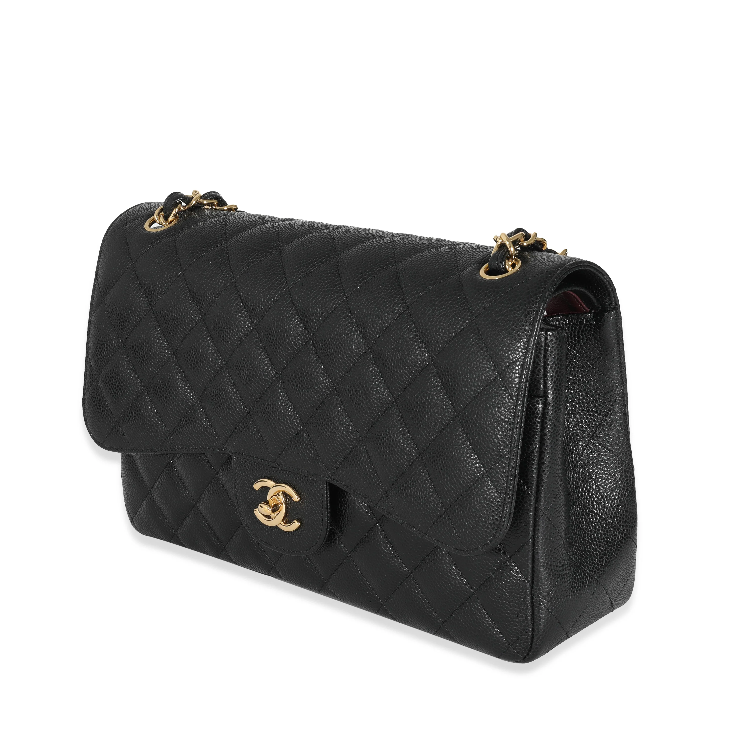 Chanel Black Caviar Jumbo Classic Double Flap Bag - Image 2