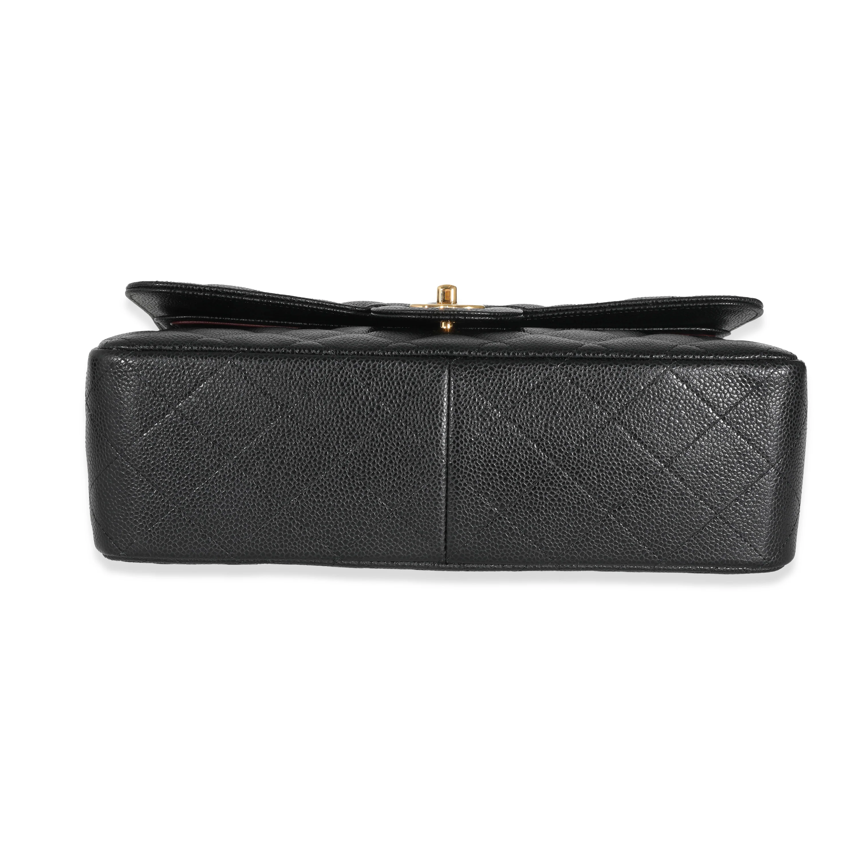 Chanel Black Caviar Jumbo Classic Double Flap Bag - Image 5