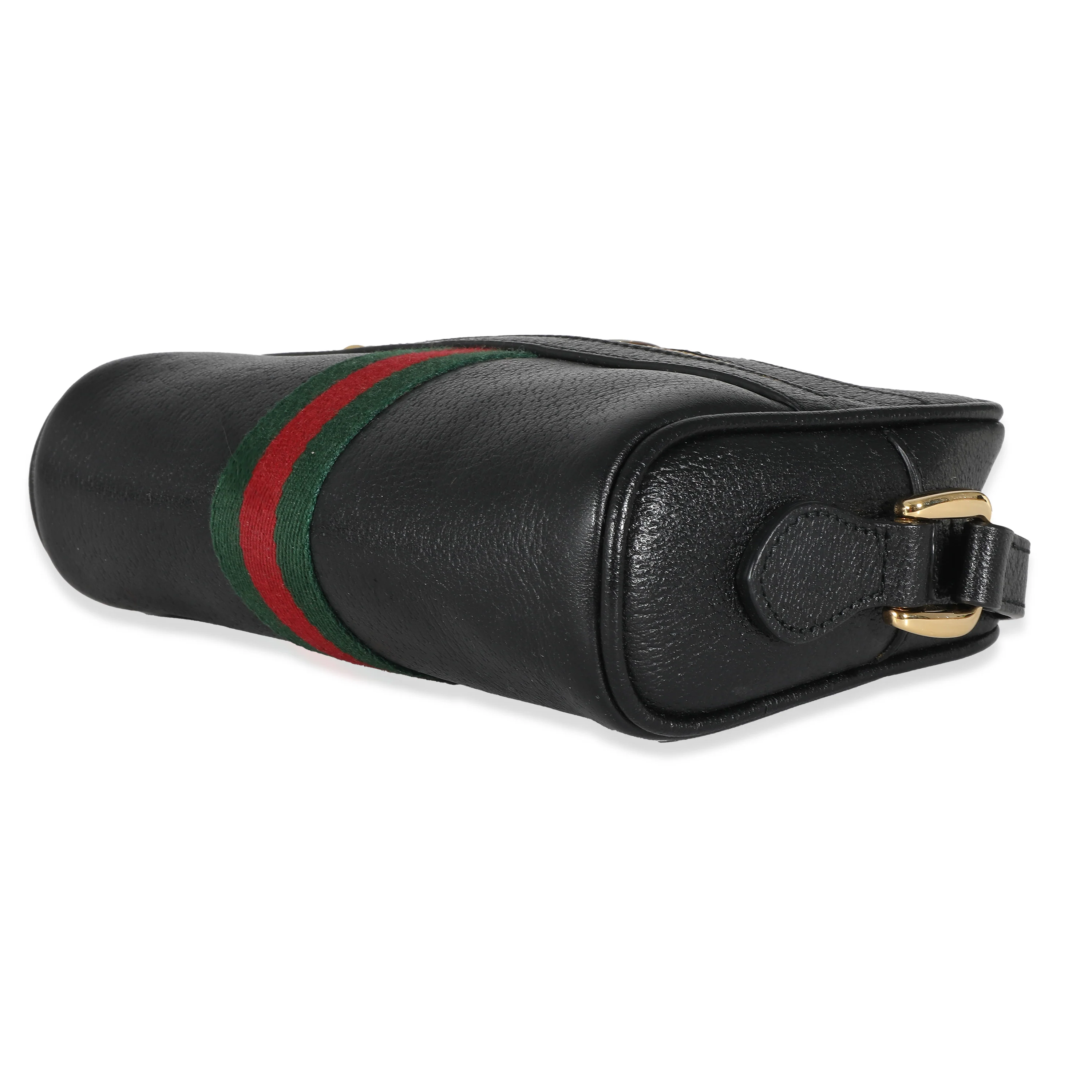 Gucci Black Leather Mini Web Ophidia Bag - Image 6