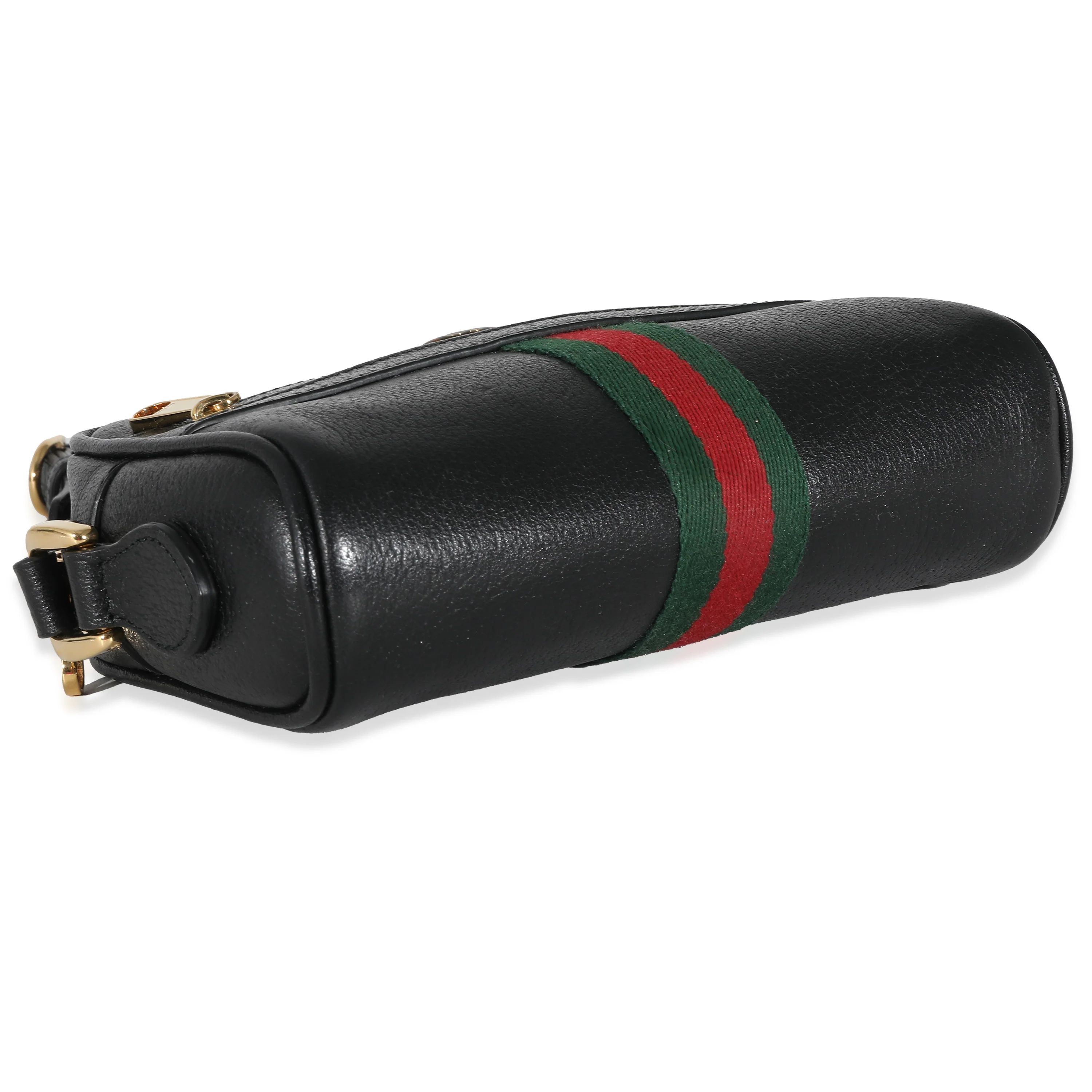 Gucci Black Leather Mini Web Ophidia Bag - Image 4