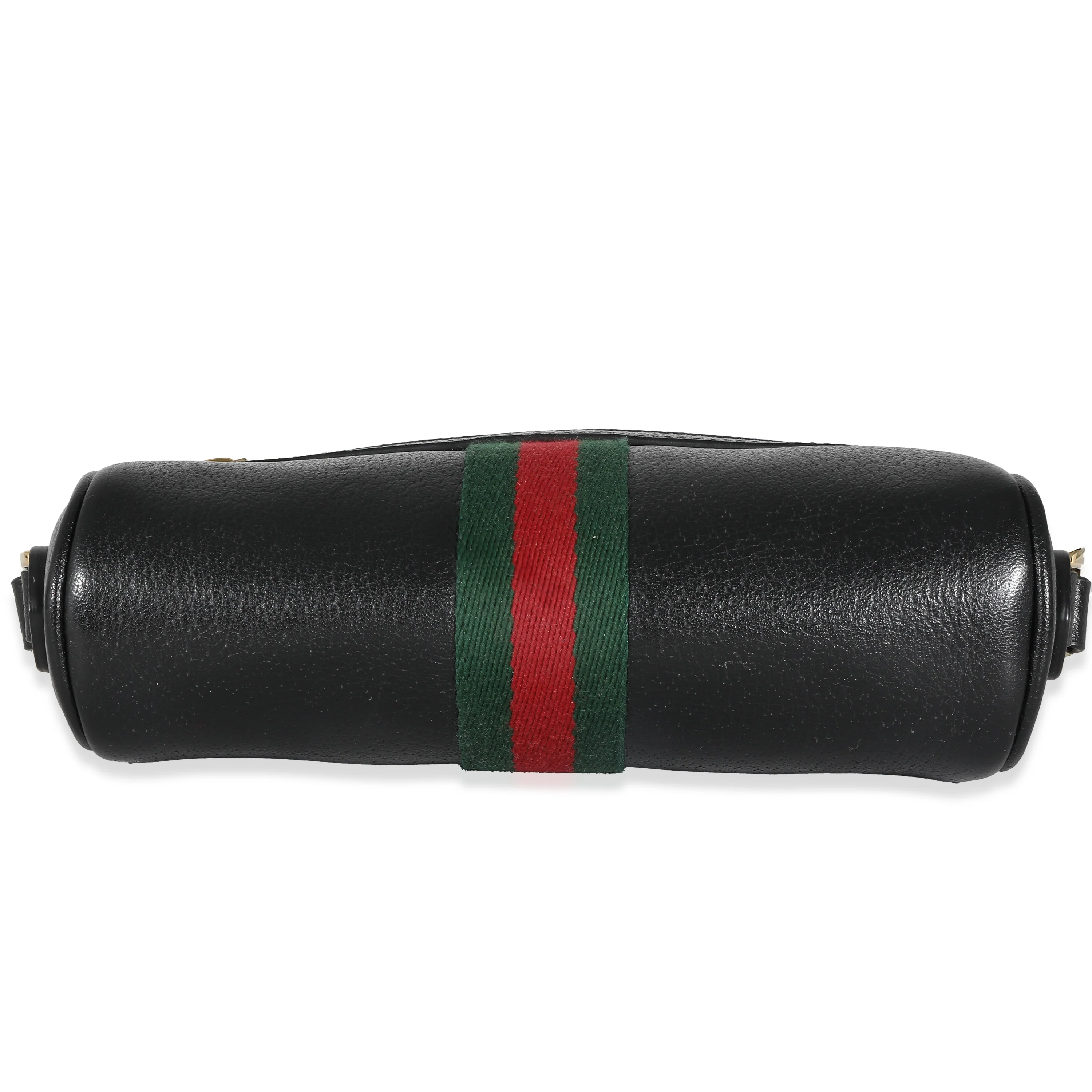 Gucci Black Leather Mini Web Ophidia Bag - Image 7
