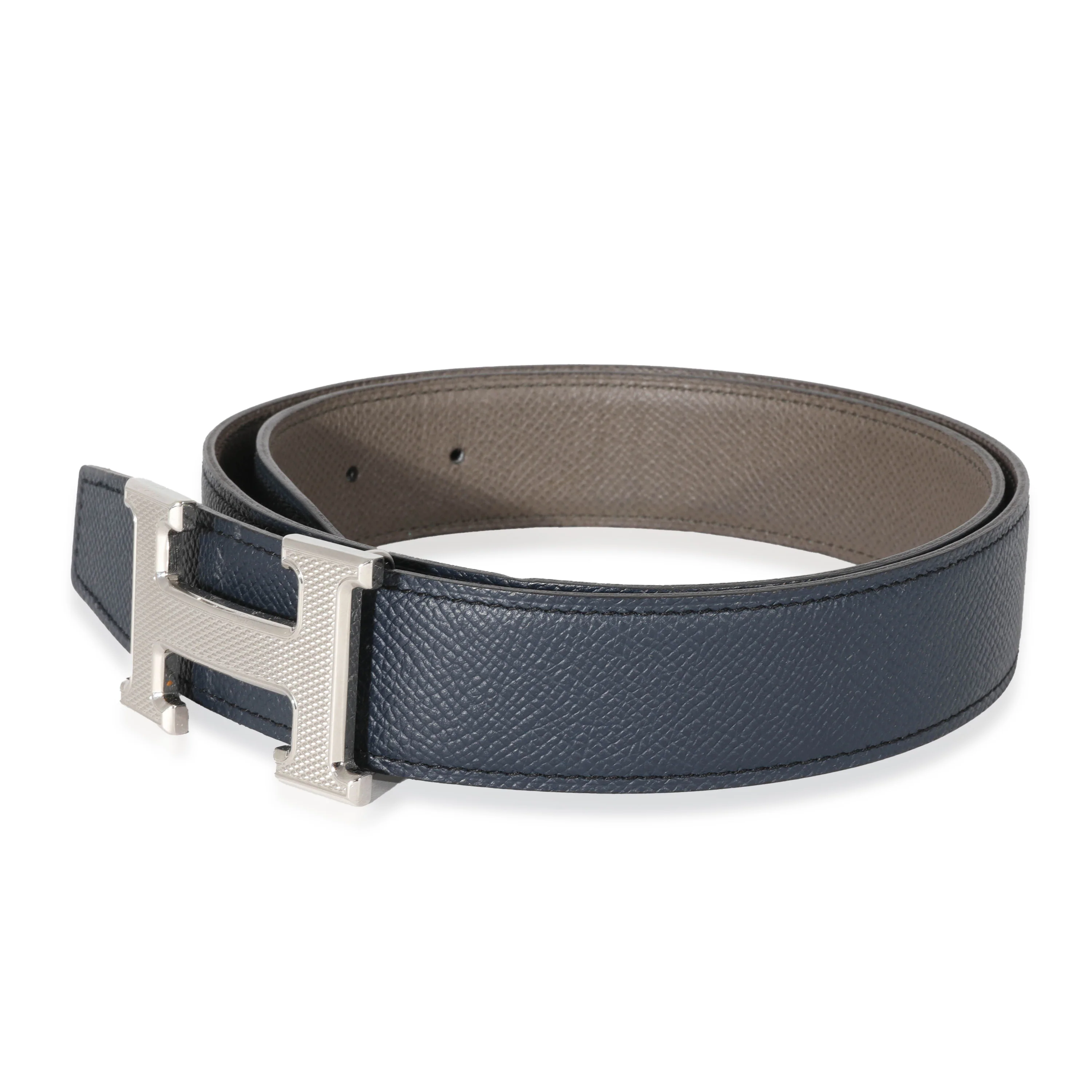 Epsom Etain Bleu De Prusse H Guilloche Belt 80 - Image 2