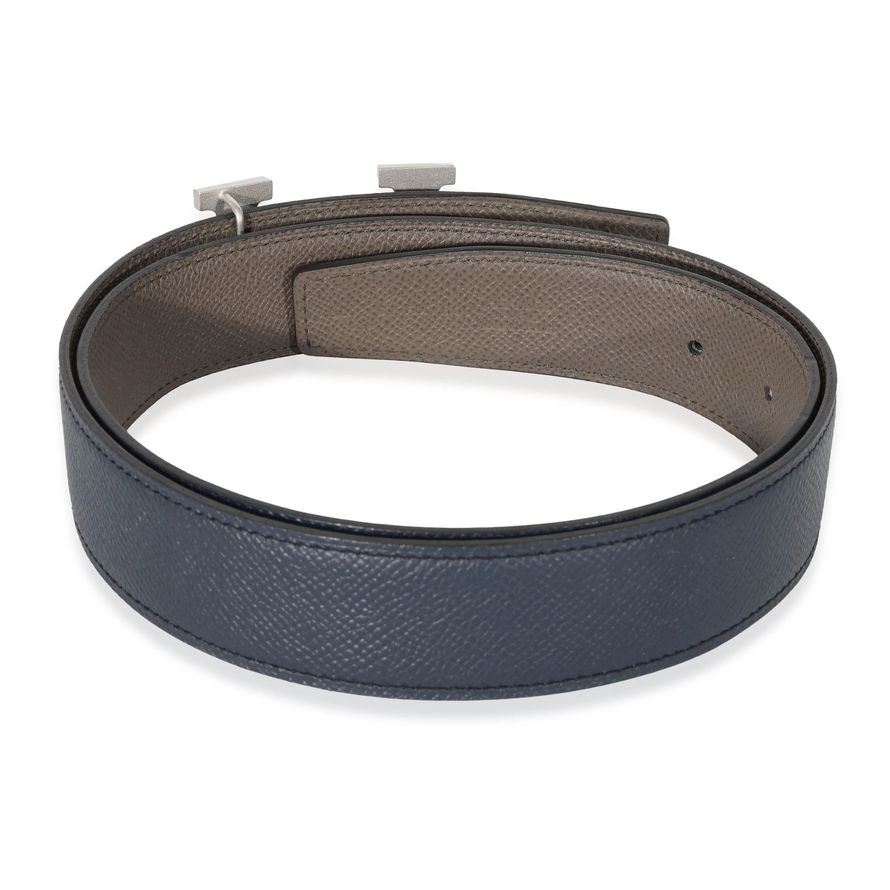 Epsom Etain Bleu De Prusse H Guilloche Belt 80 - Image 3
