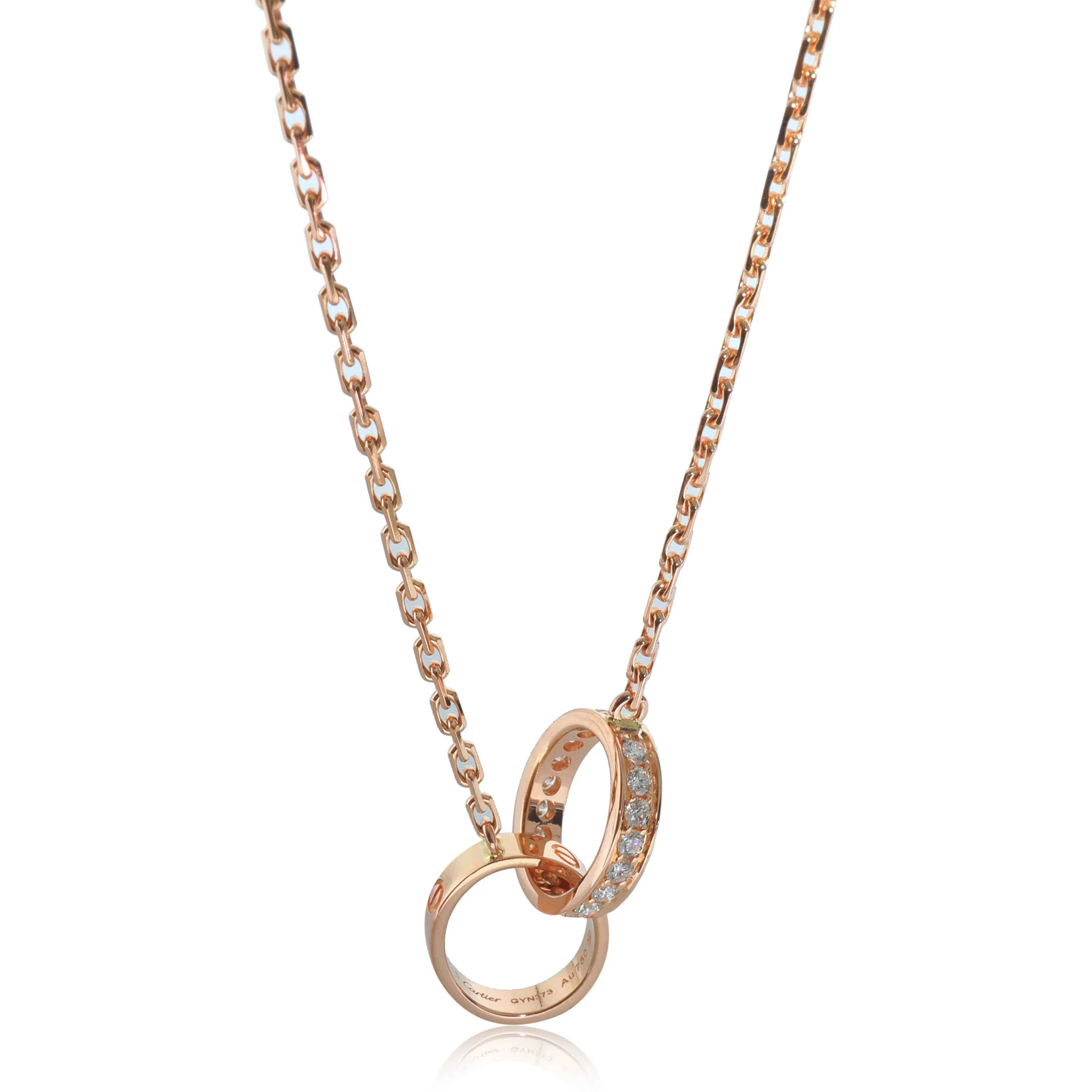 Cartier Love Diamond Necklace in 18k Rose Gold 0.22 CTW
