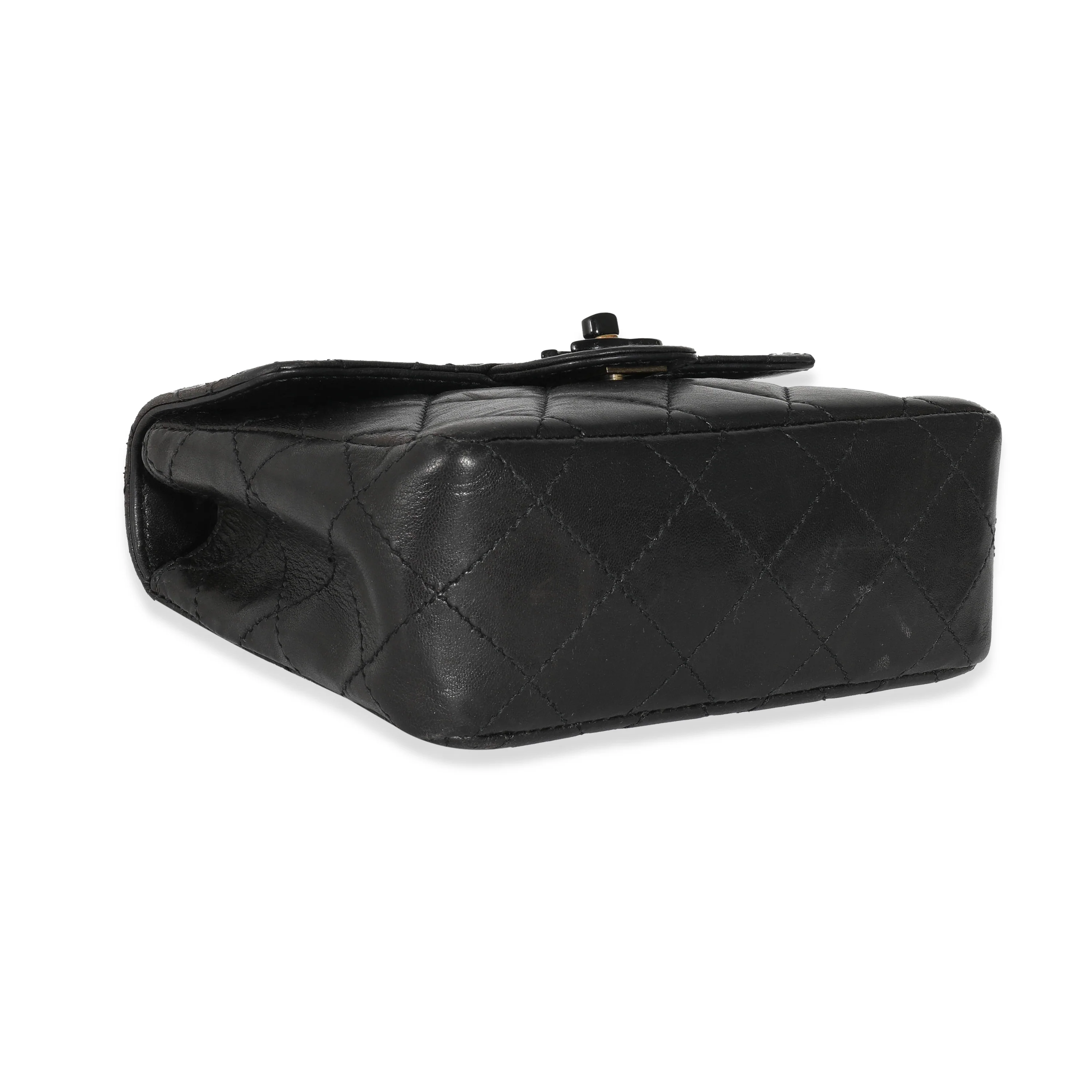 Chanel Vintage Black Lambskin Resin Mini Flap Bag - Image 6