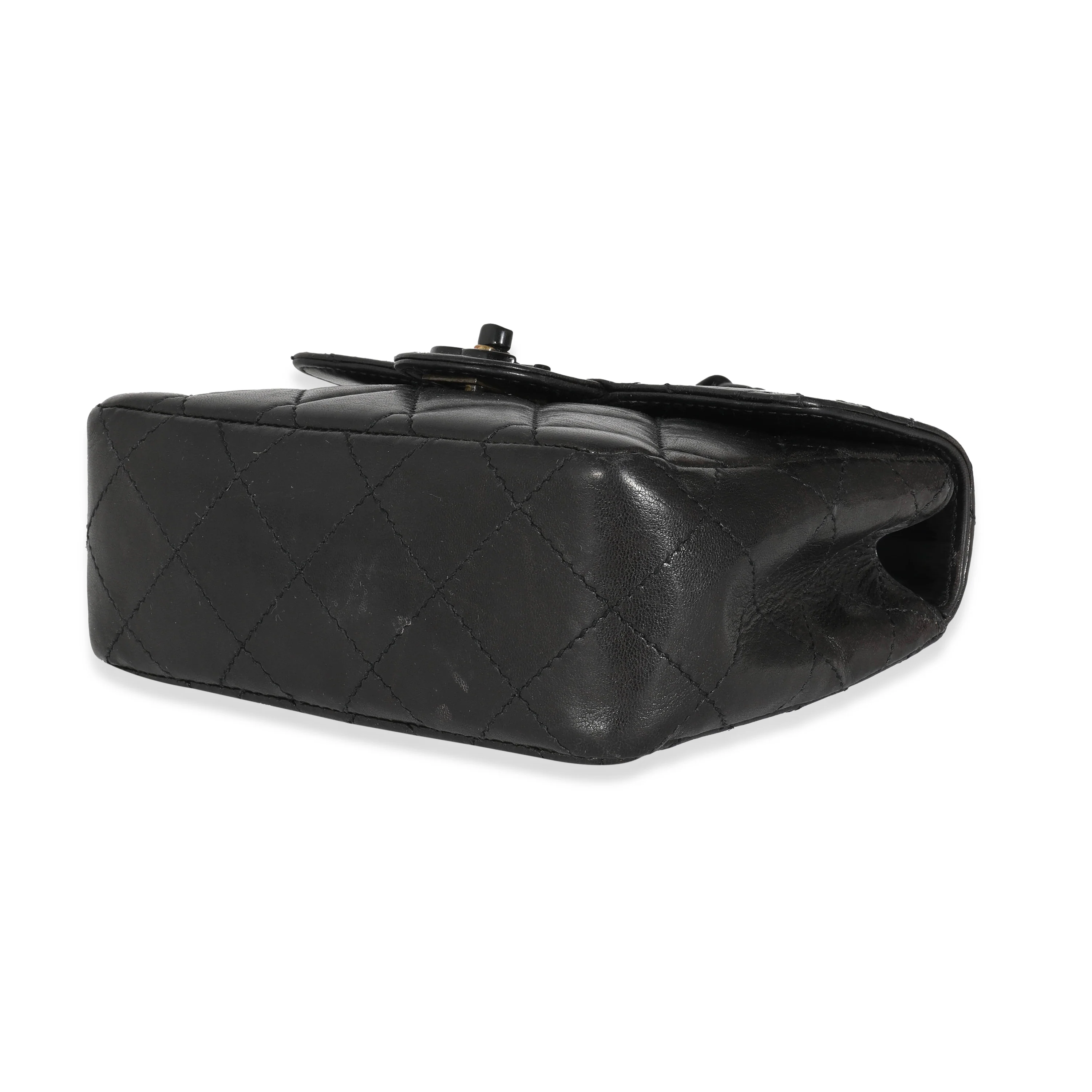 Chanel Vintage Black Lambskin Resin Mini Flap Bag - Image 7
