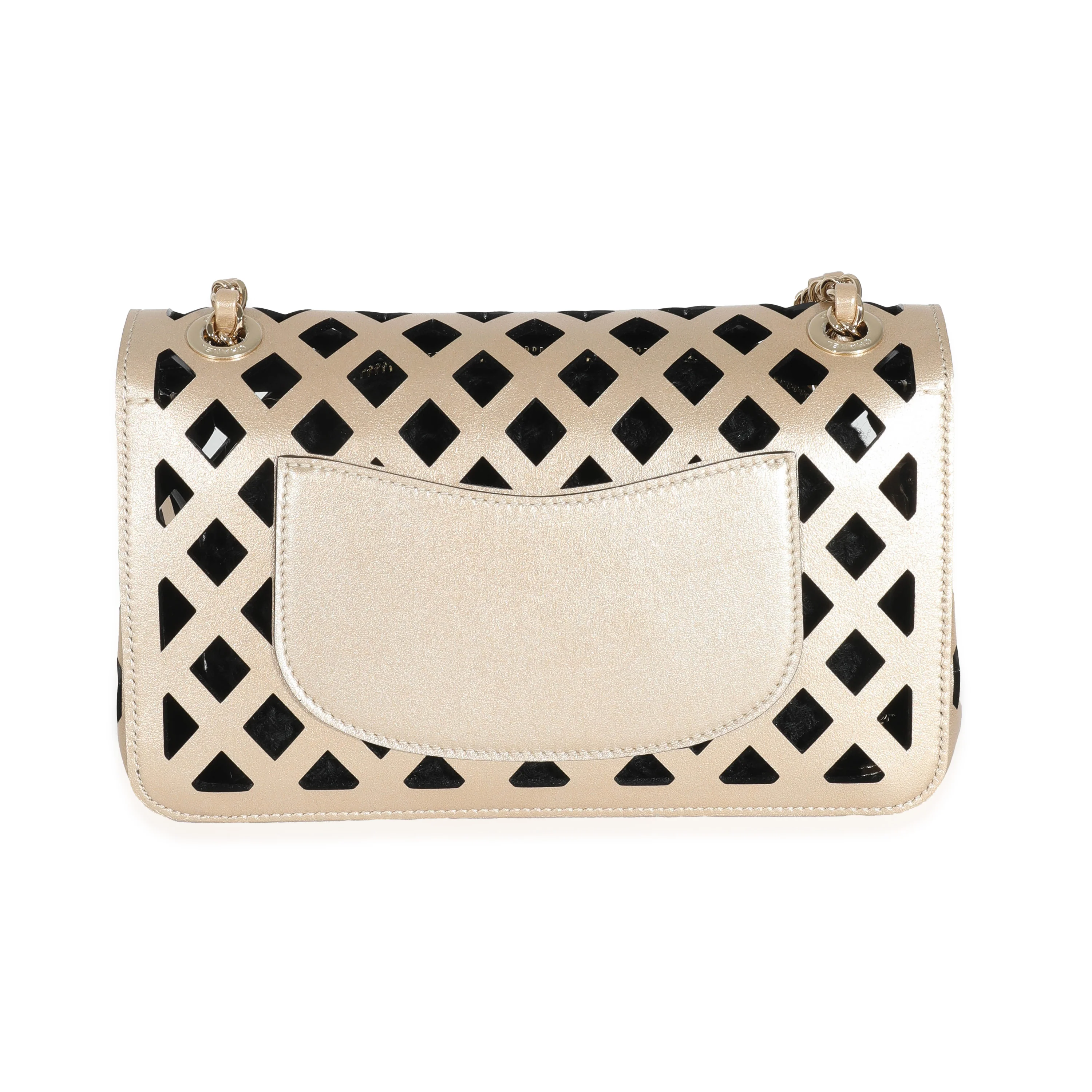 Chanel Gold Leather See Through Single Flap Bag - Image 3