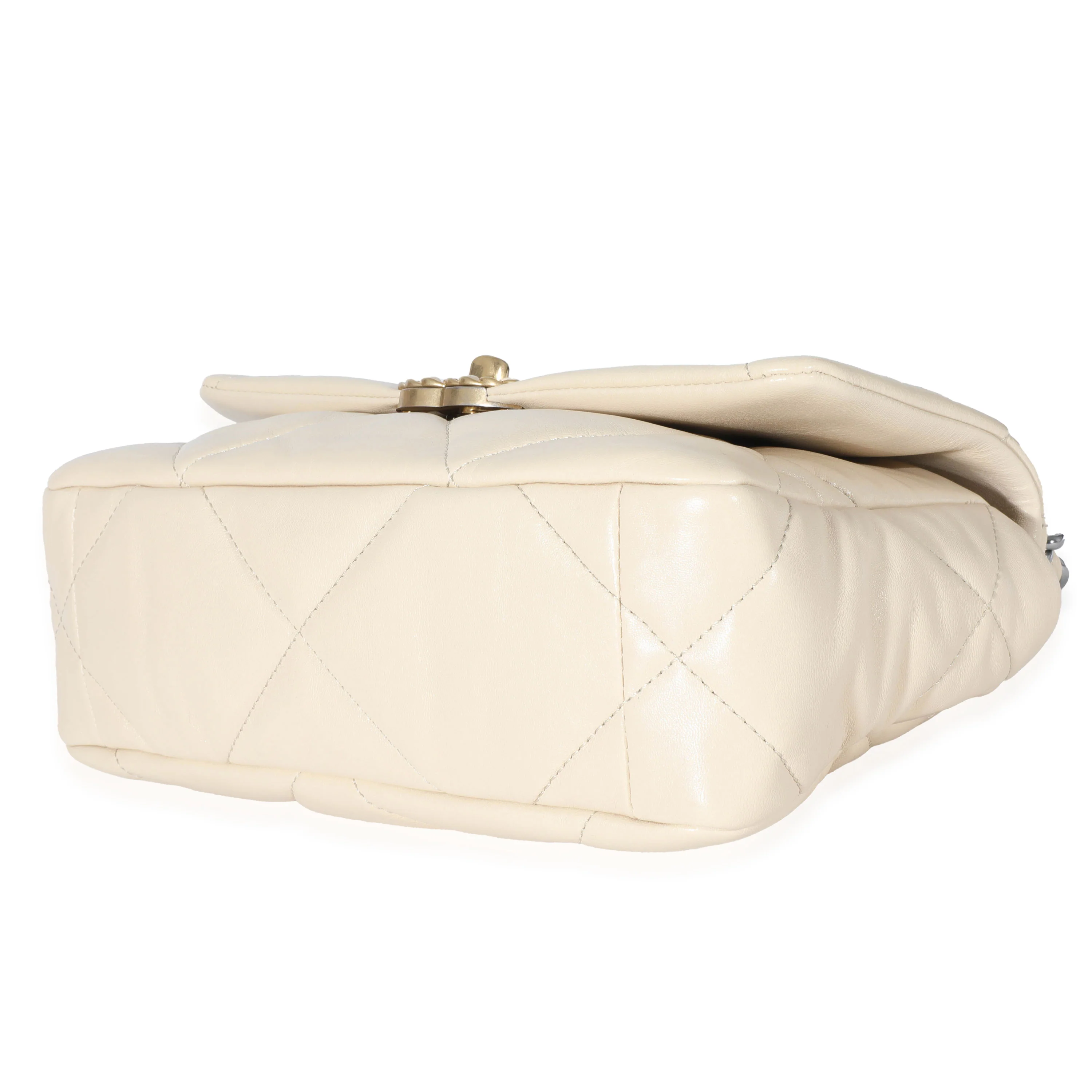 Chanel 21P Beige Goatskin Medium Chanel 19 Flap Bag - Image 4