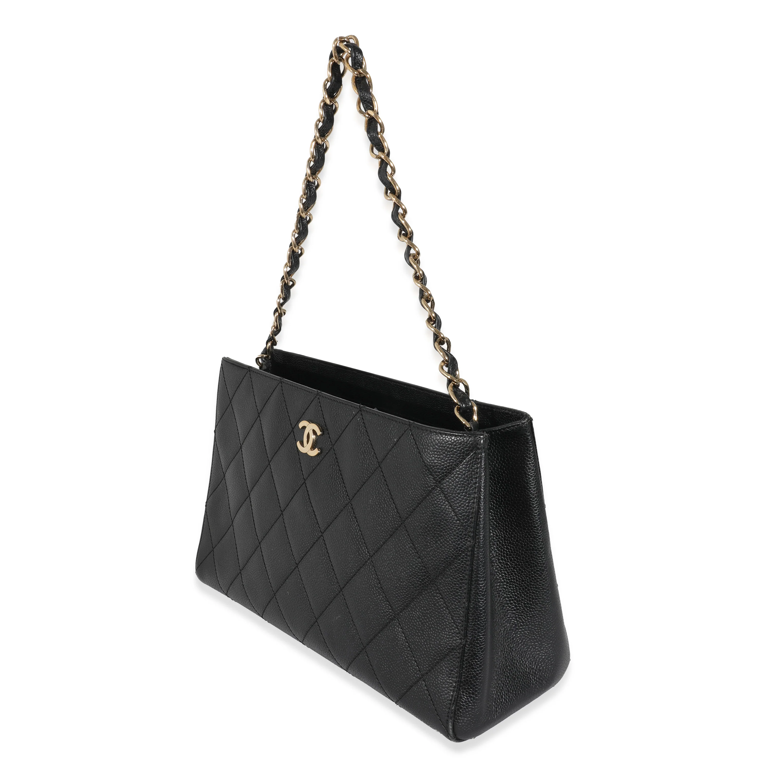 Chanel Vintage Black Caviar CC Shoulder Bag - Image 2