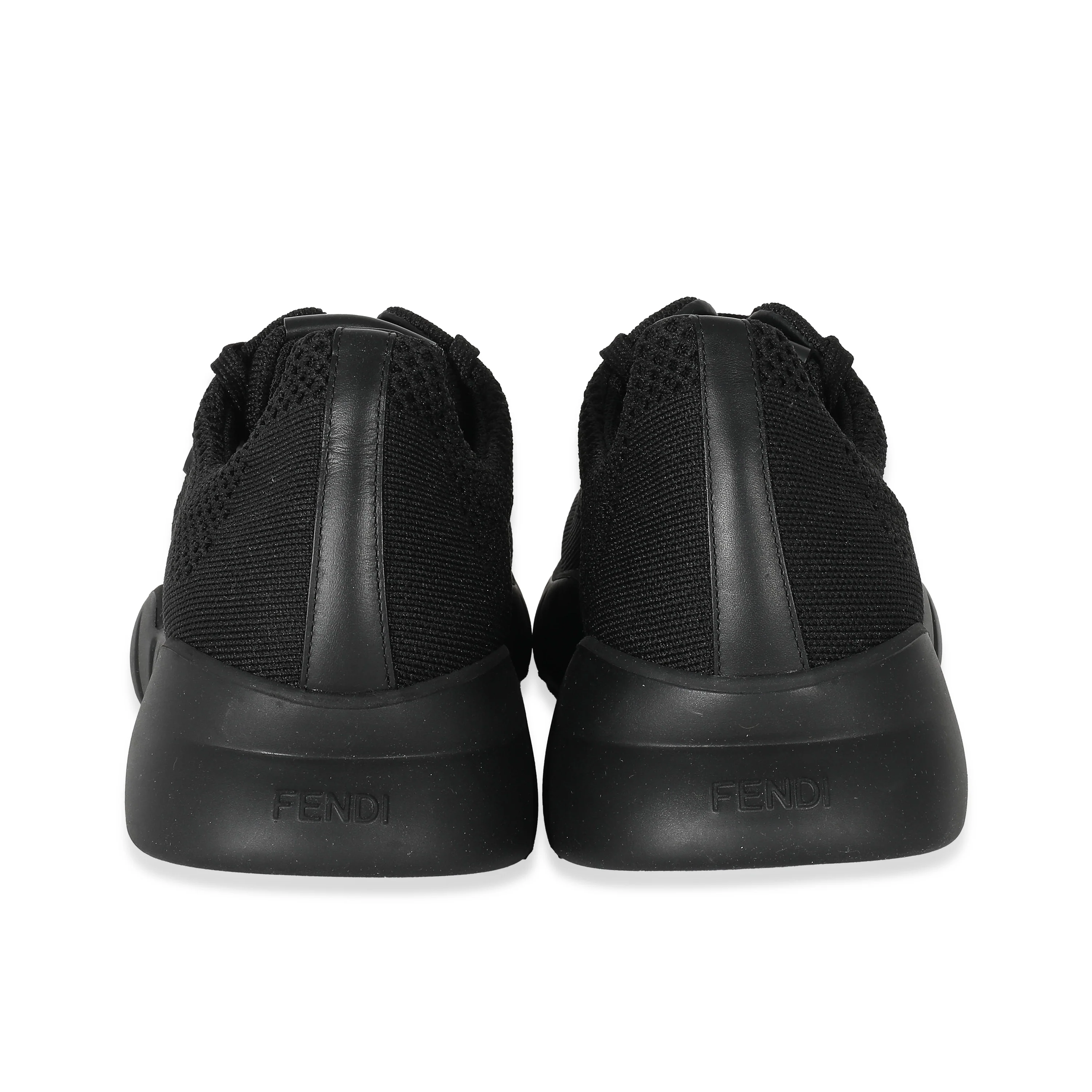 Fendi Black Monster Mesh Knit Runner Sneakers - Image 4