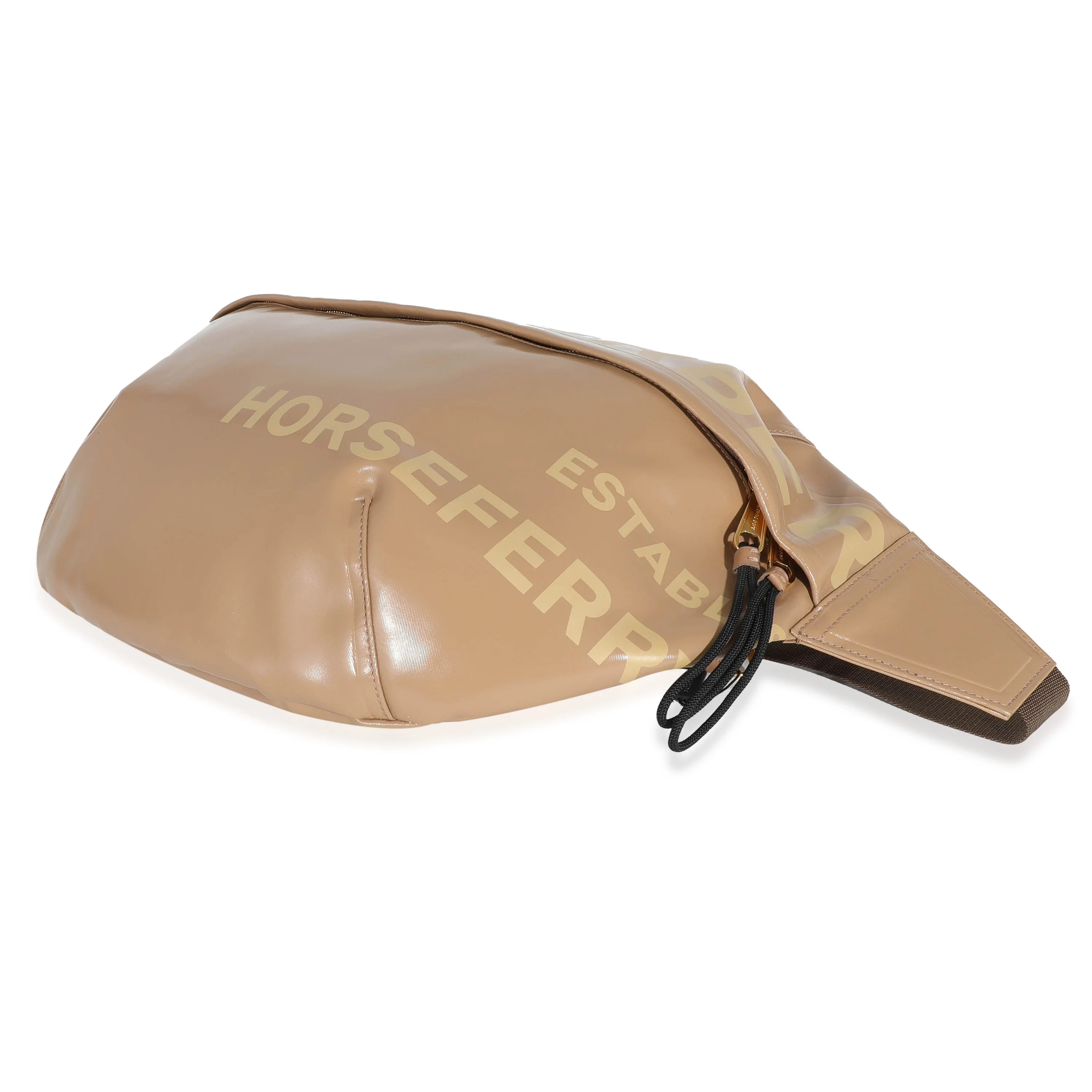 Burberry Beige Coated Canvas Horseferry Sonny XL Bum Bag - Image 6