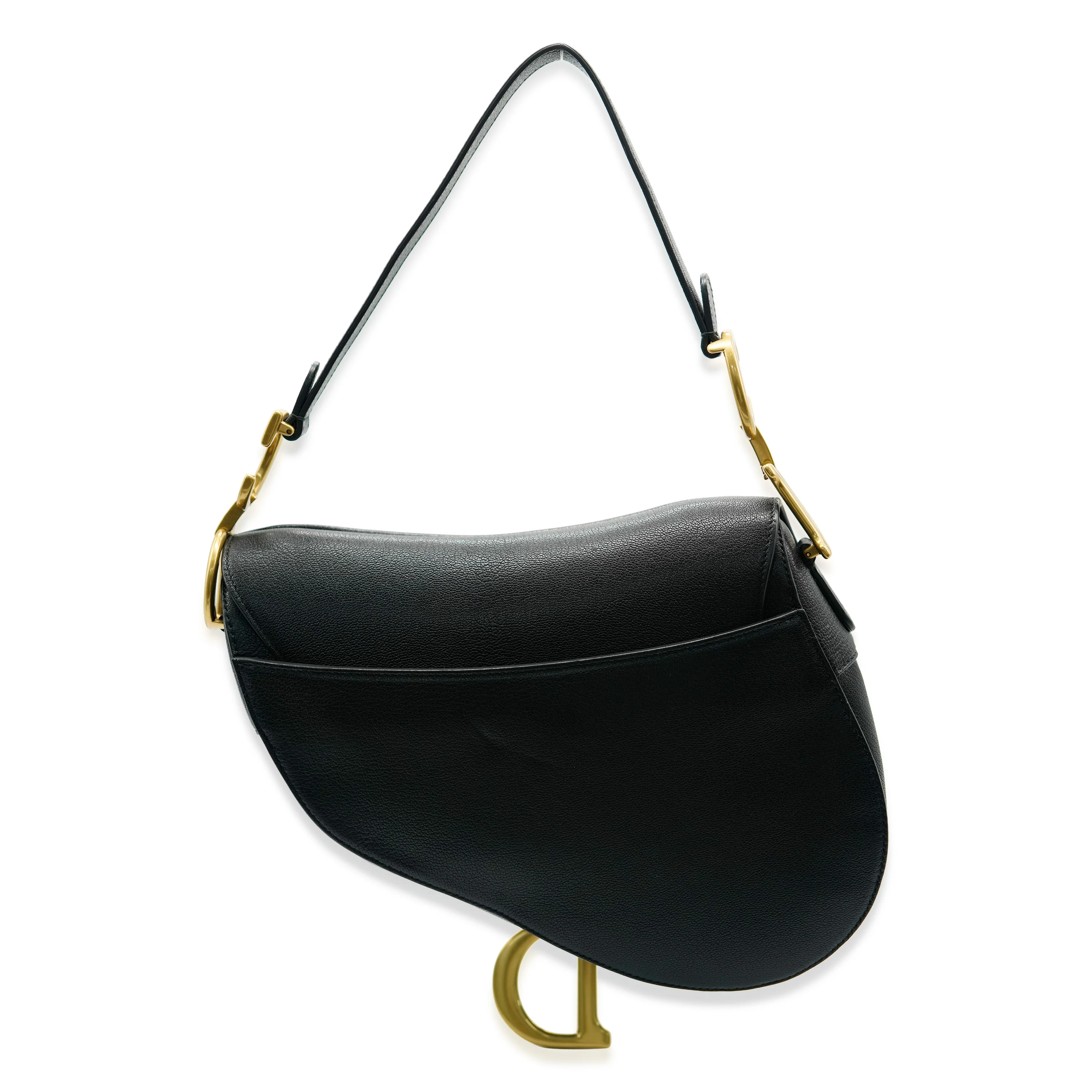 Black Grained Calfskin Saddle Bag - Image 2