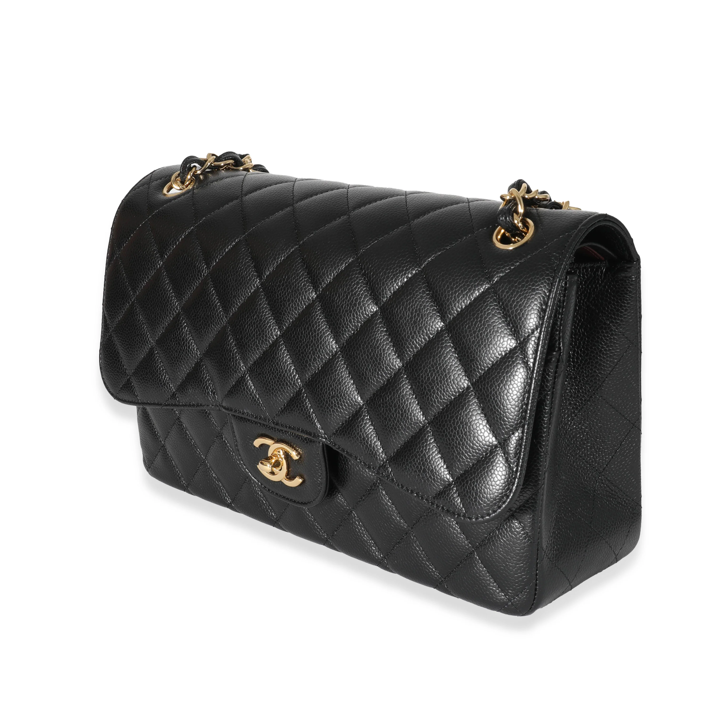 Chanel Black Caviar Jumbo Classic Double Flap Bag - Image 2