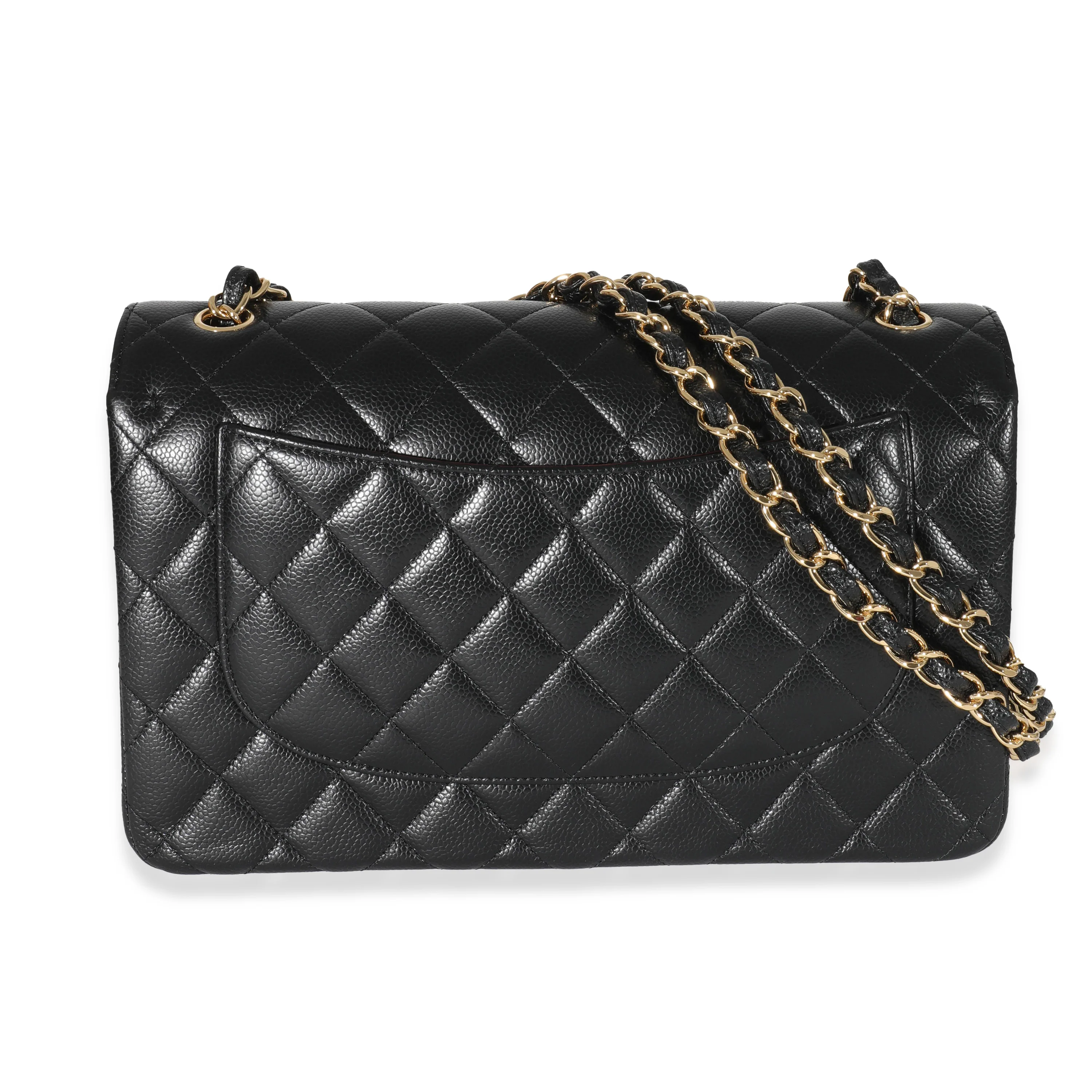 Chanel Black Caviar Jumbo Classic Double Flap Bag - Image 3